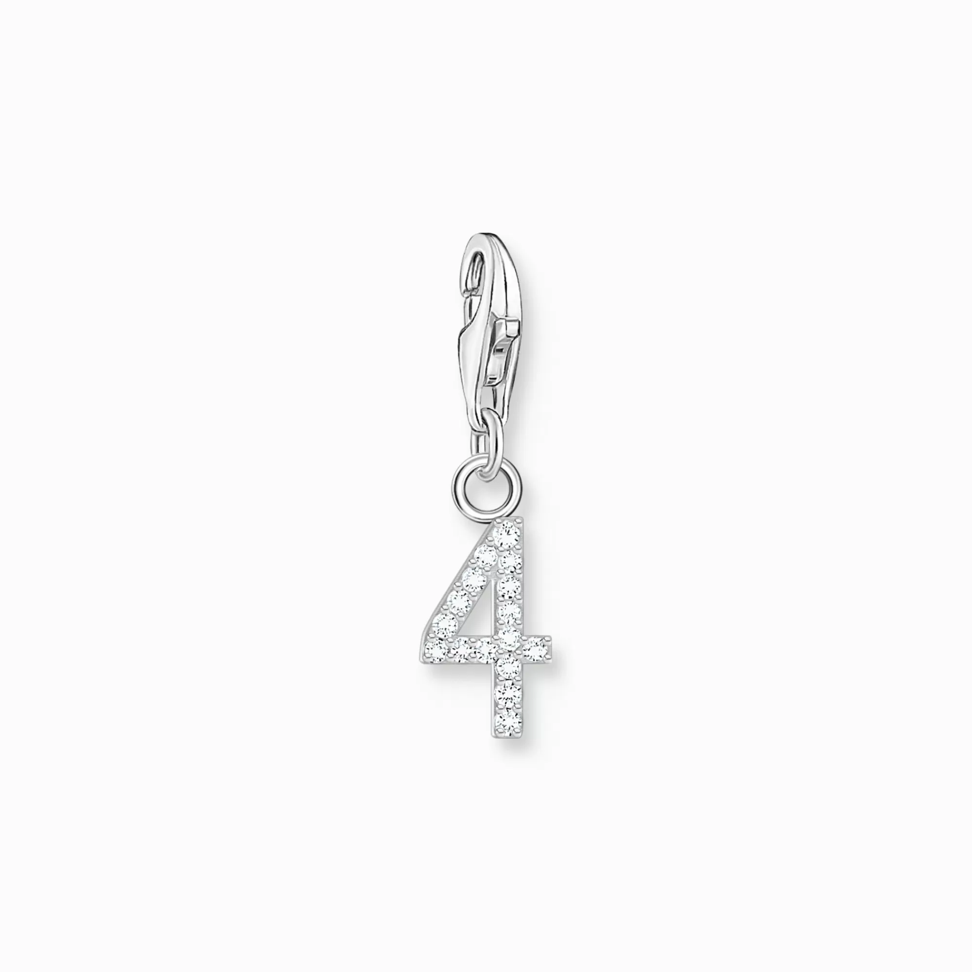 THOMAS SABO Silver charm pendant number 4 with zirconia-Women Charms | Charms