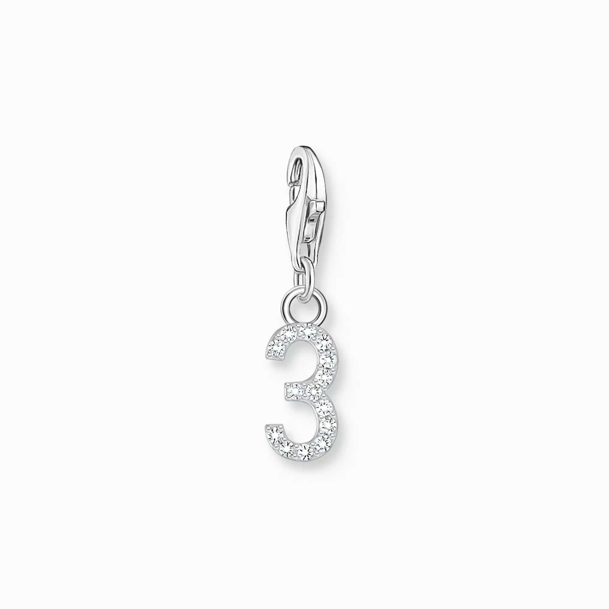 THOMAS SABO Silver charm pendant number 3 with zirconia-Women Charms | Charms