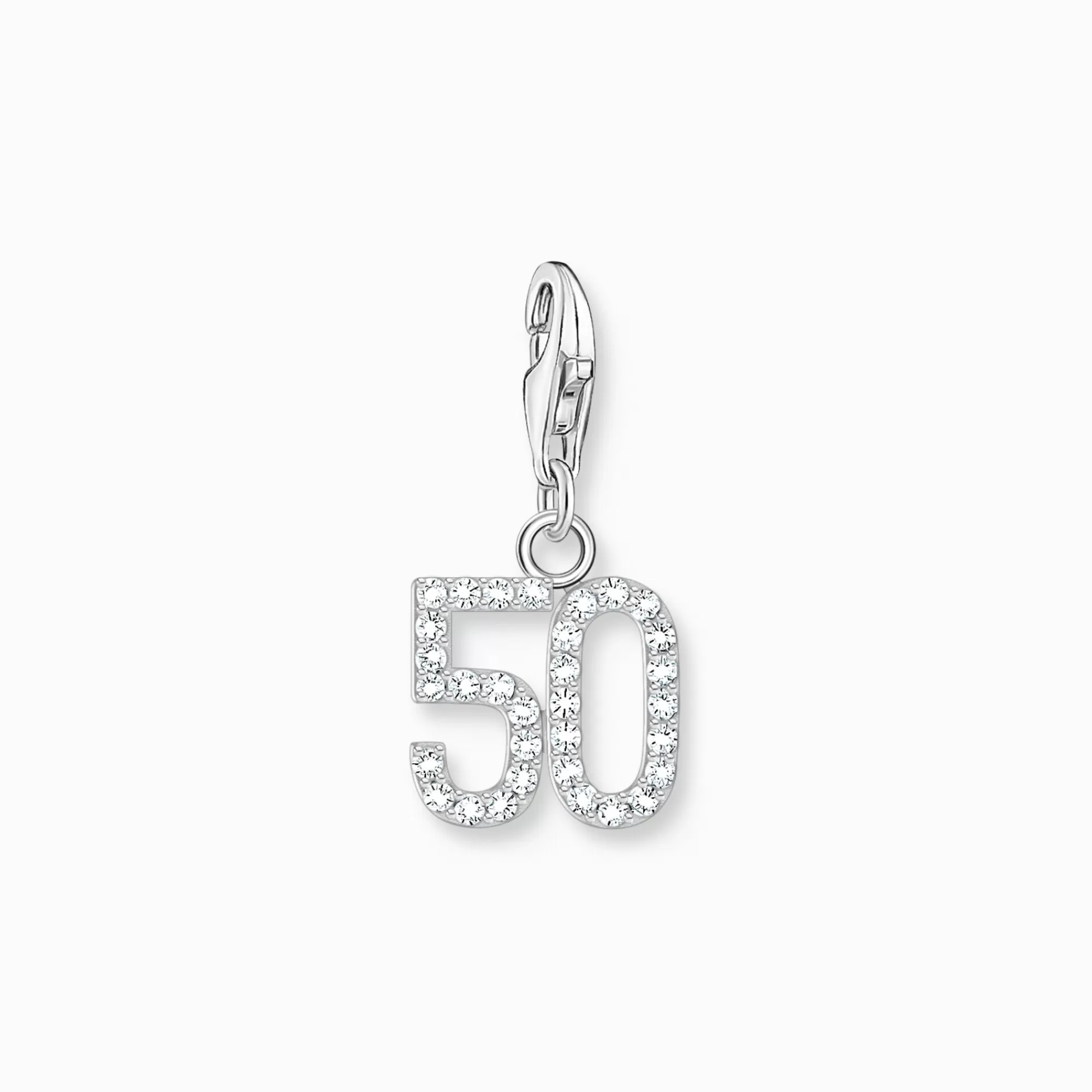 THOMAS SABO Silver charm pendant number 50 with zirconia-Women Charms | Charms