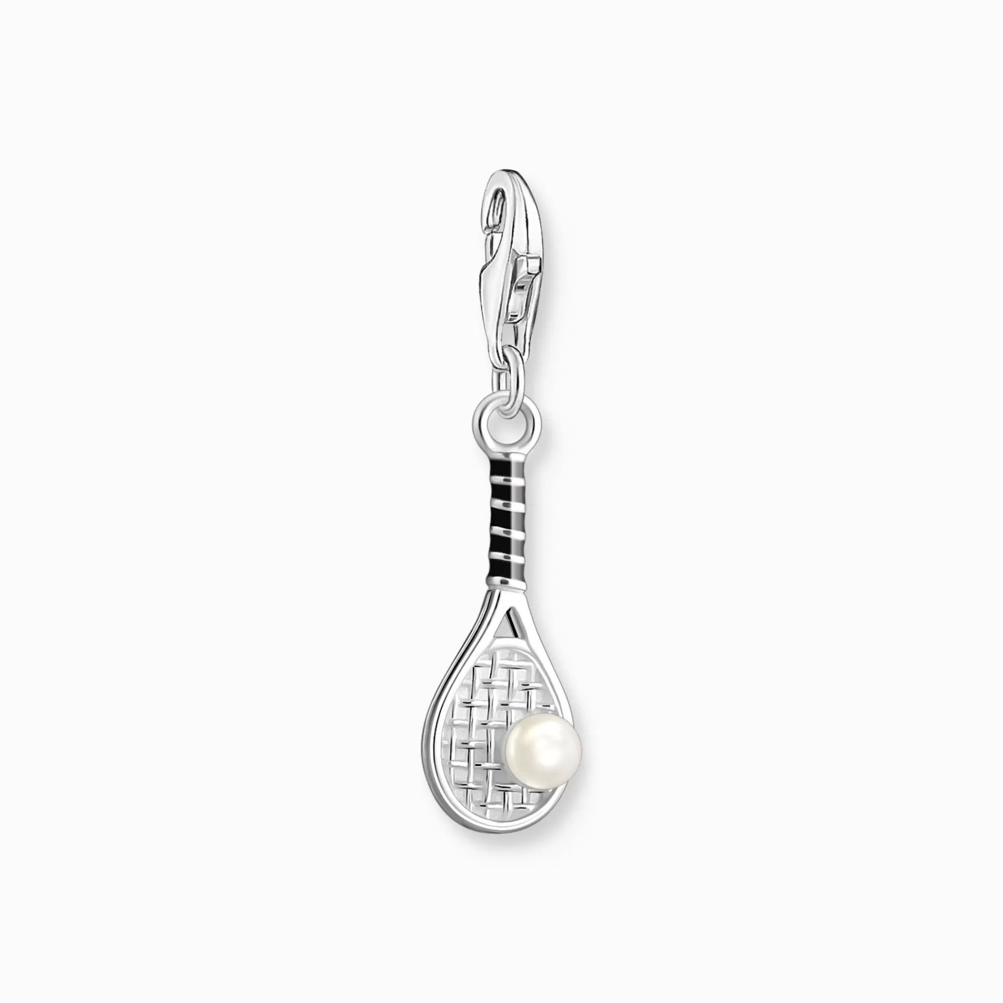 THOMAS SABO Silver charm pendant tennis racket with freshwater pearl-Women Charms | Charms