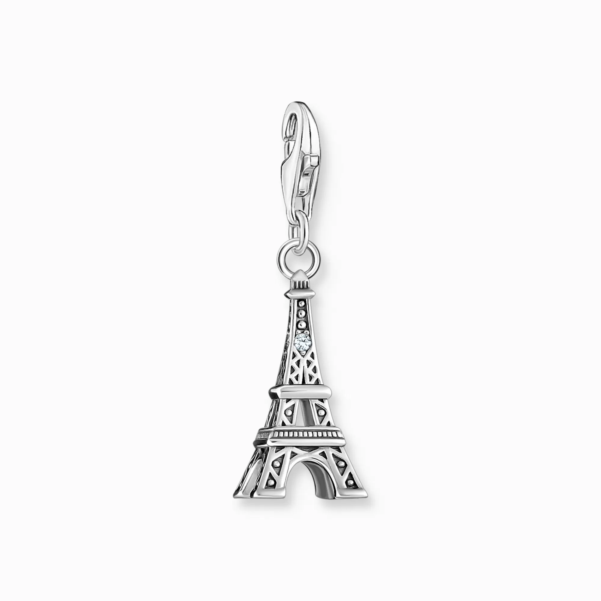 THOMAS SABO Silver charm pendant with Eiffel Tower and white zirconia-Women Charms | Charms