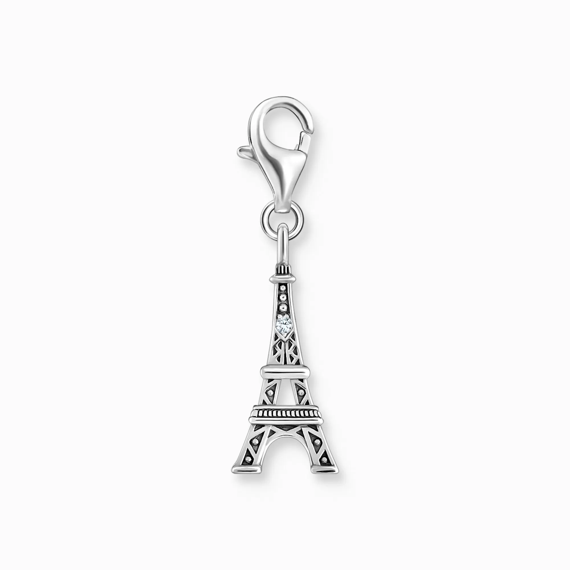 THOMAS SABO Silver charm pendant with Eiffel Tower and white zirconia-Women Charms | Charms