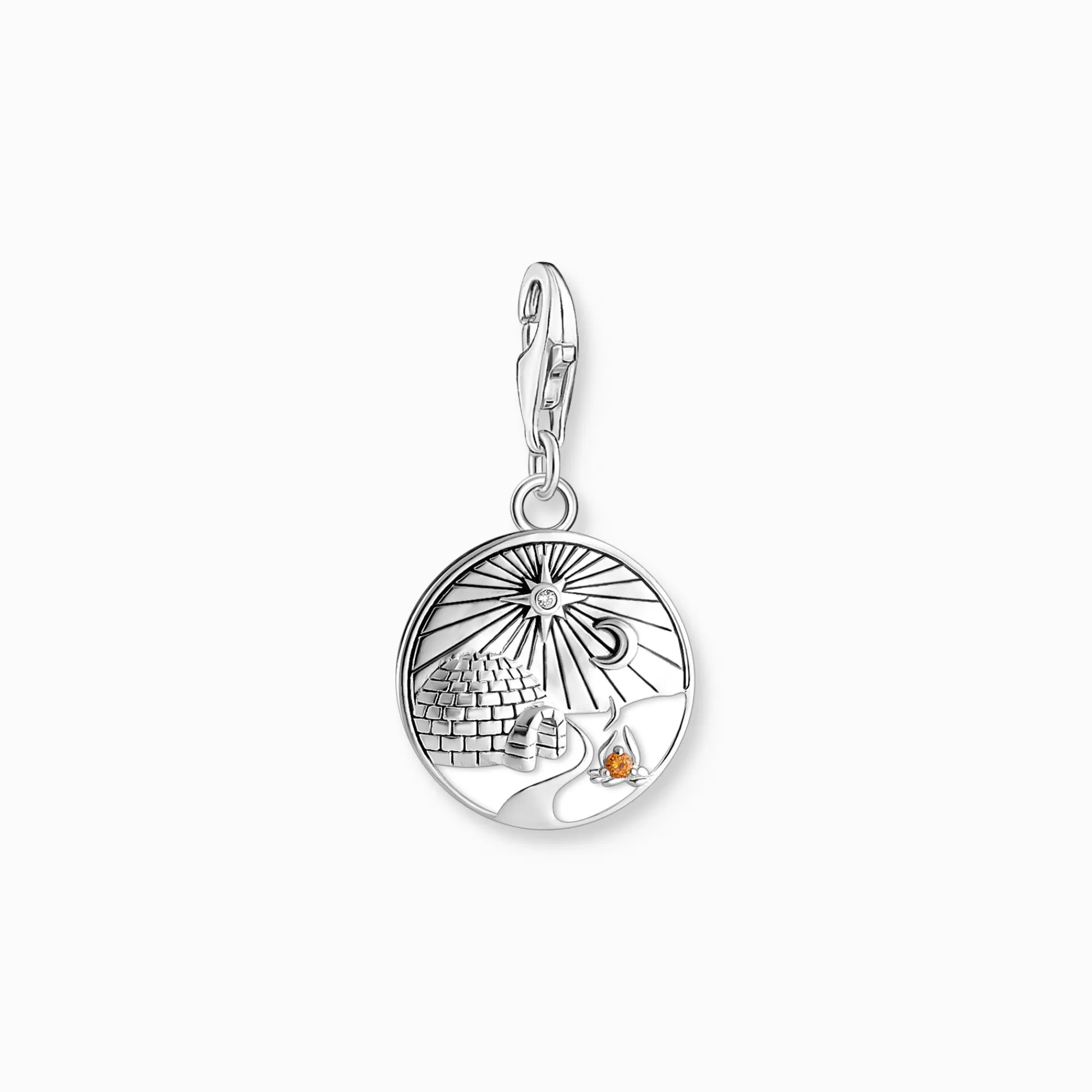 THOMAS SABO Silver charm pendant with igloo motif, engraving and stones-Women Charms | Charms