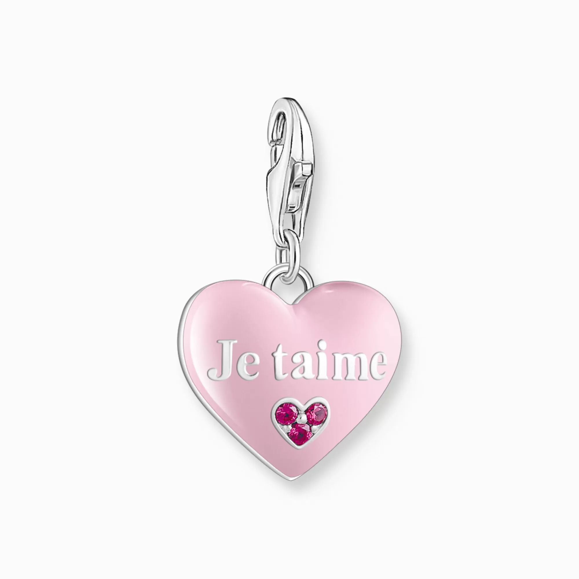 THOMAS SABO Silver charm pendant with pink heart-Women Charms | Charms