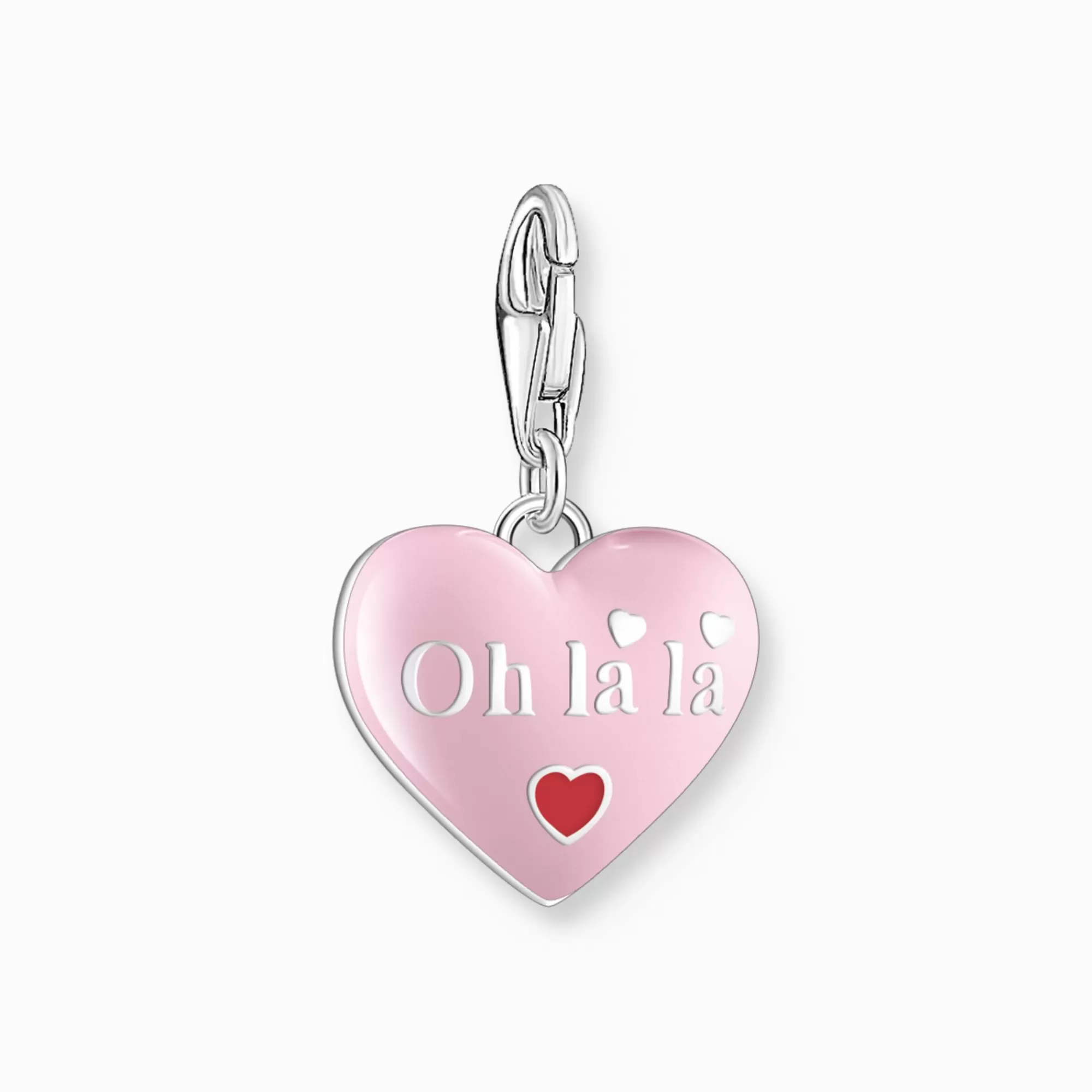 THOMAS SABO Silver charm pendant with pink heart-Women Charms | Charms