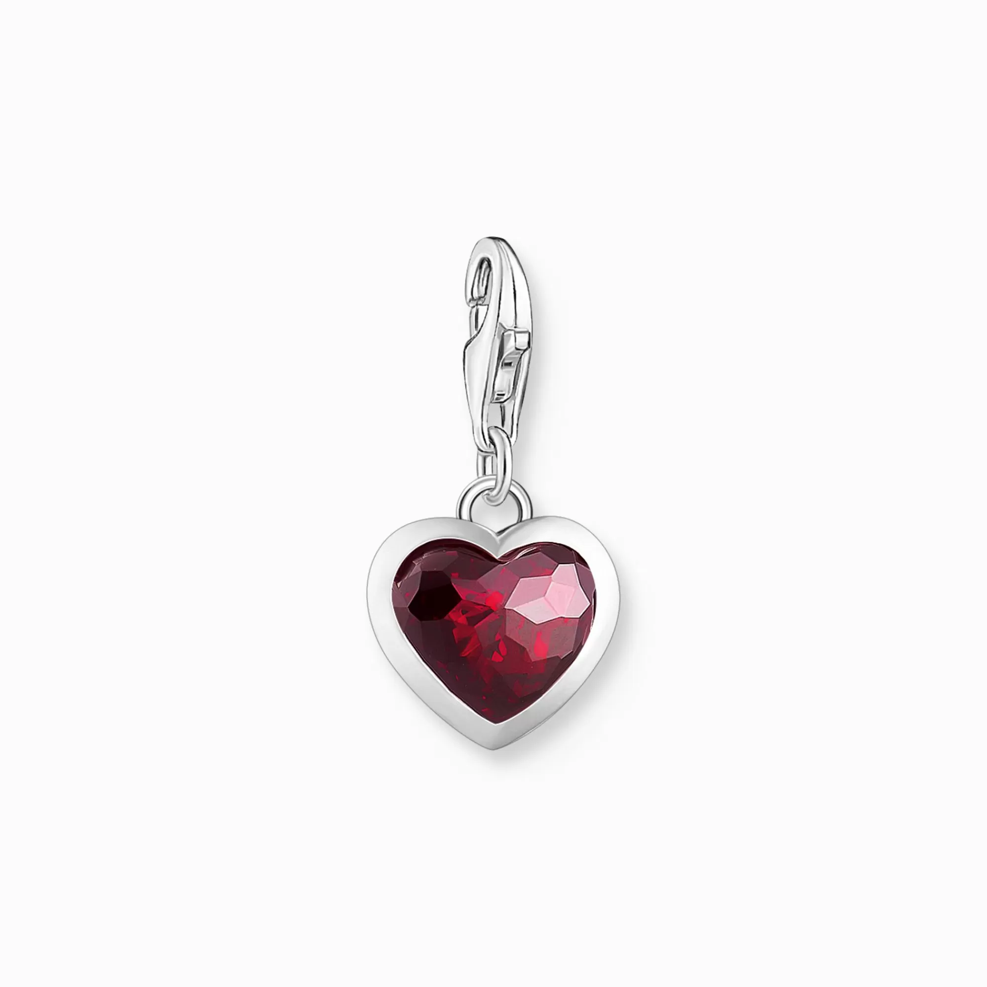 THOMAS SABO Silver charm pendant with red stone in heart-shape-Women Charms | Charms