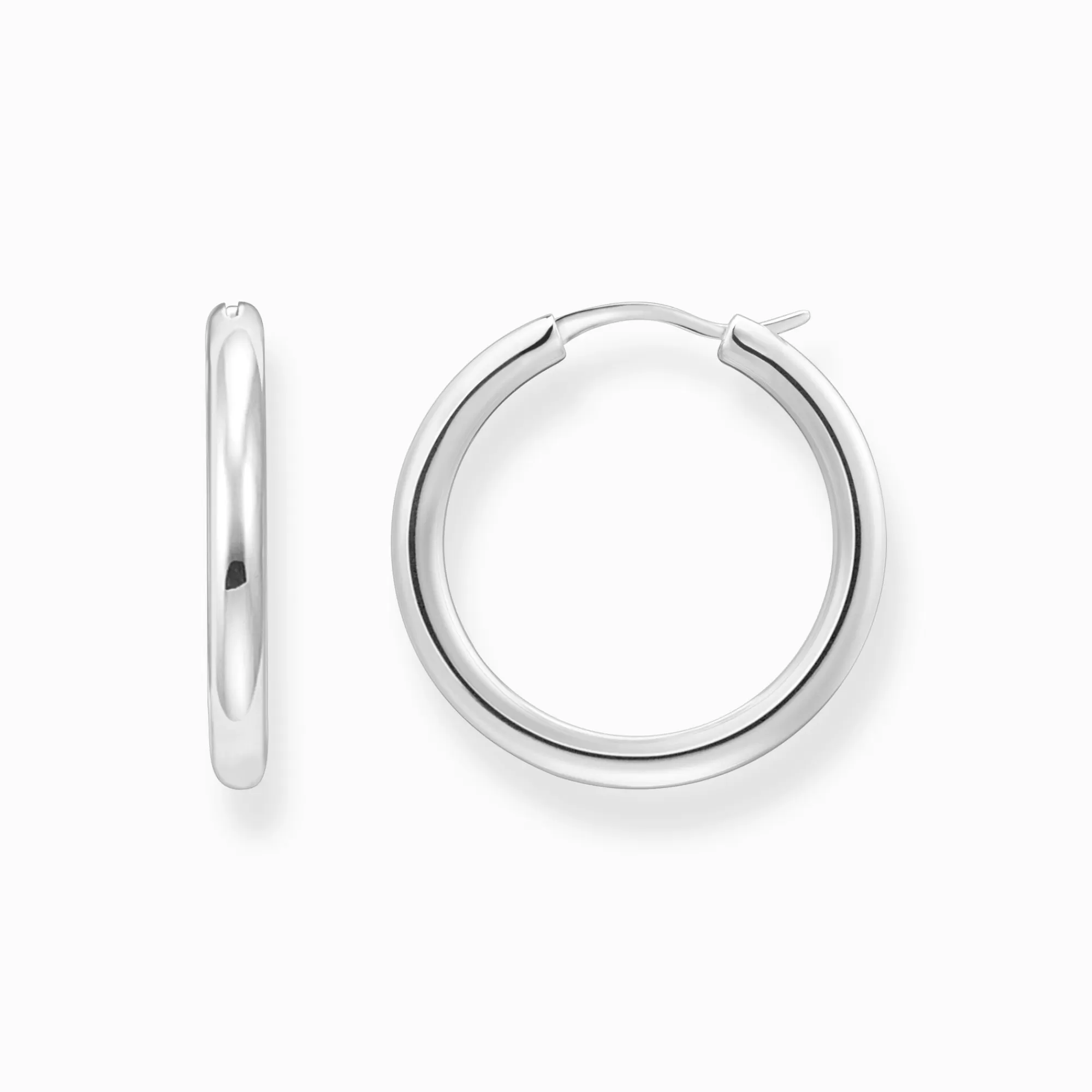 THOMAS SABO Silver classic hoop earrings in wider shape-Women Hoop Earrings