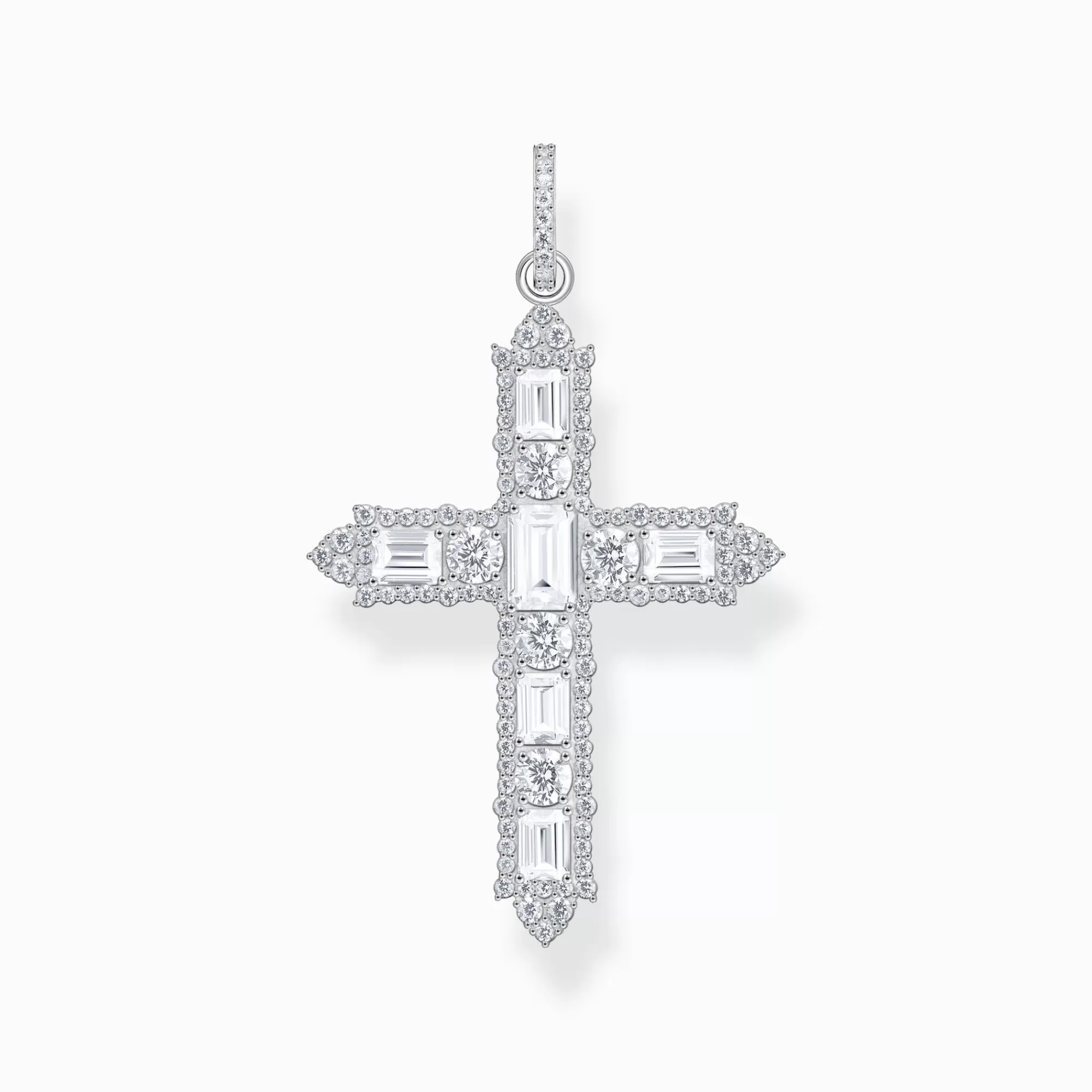 THOMAS SABO Silver cross pendant with white zirconia pavé-Women Pendants | 925 Silver