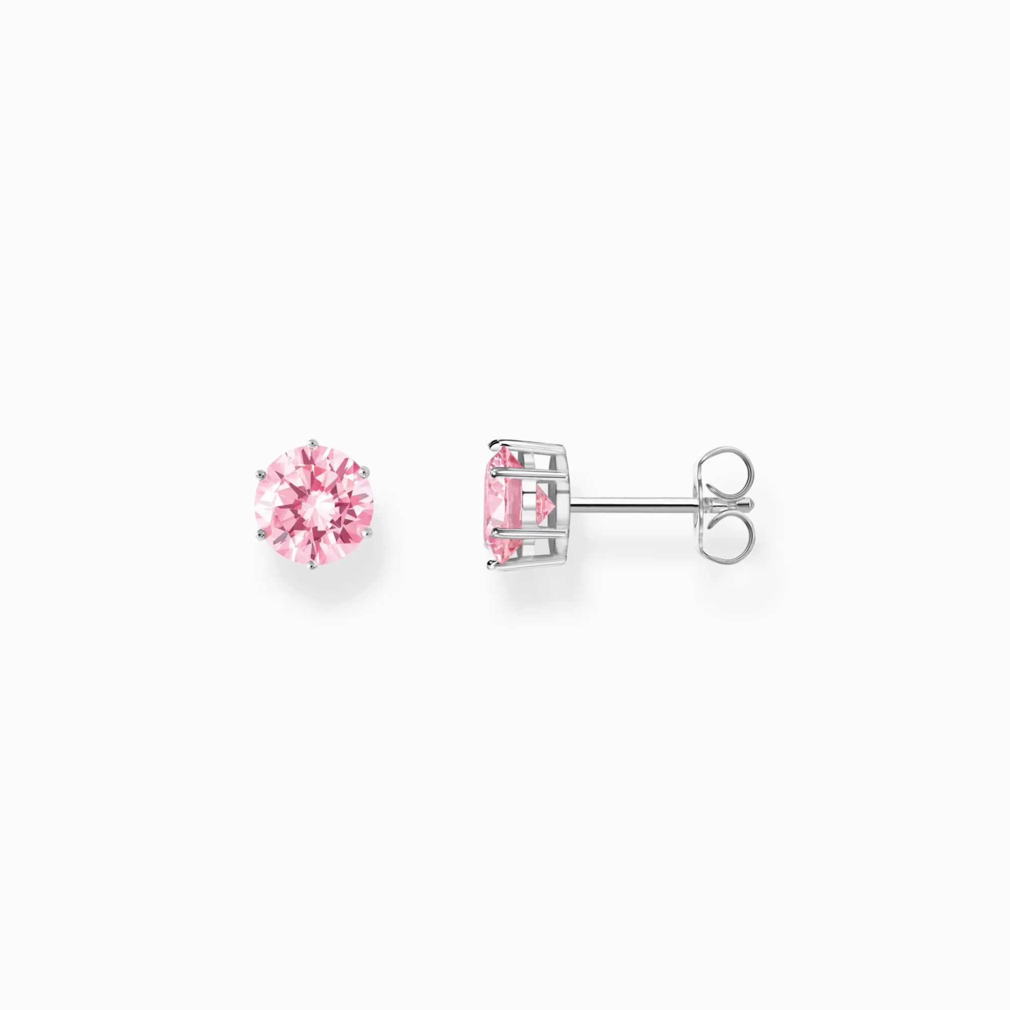 THOMAS SABO Silver ear studs with big, pink zirconia-Women Ear Studs