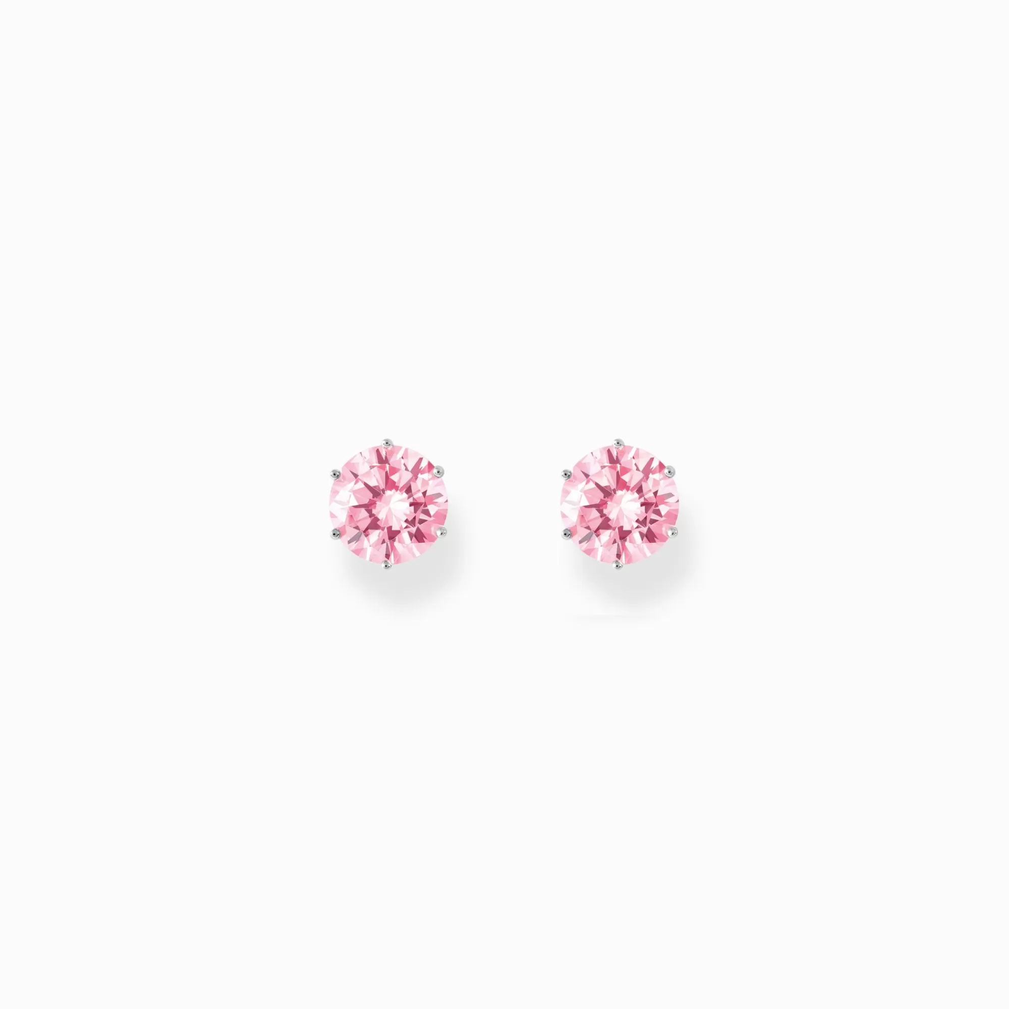 THOMAS SABO Silver ear studs with big, pink zirconia-Women Ear Studs