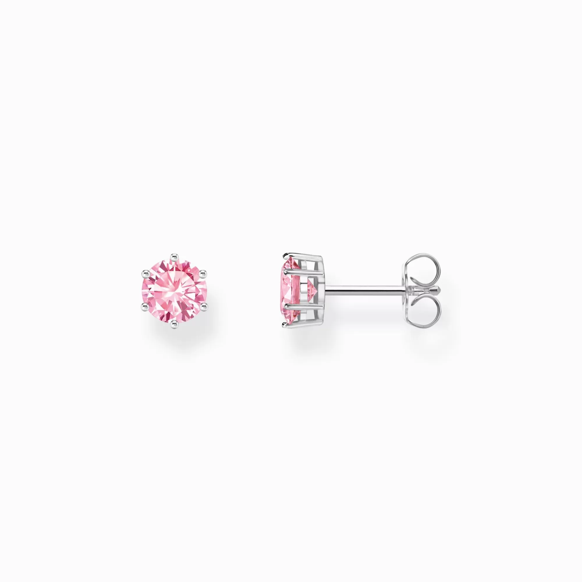 THOMAS SABO Silver ear studs with pink zirconia in brilliant cut-Women Ear Studs