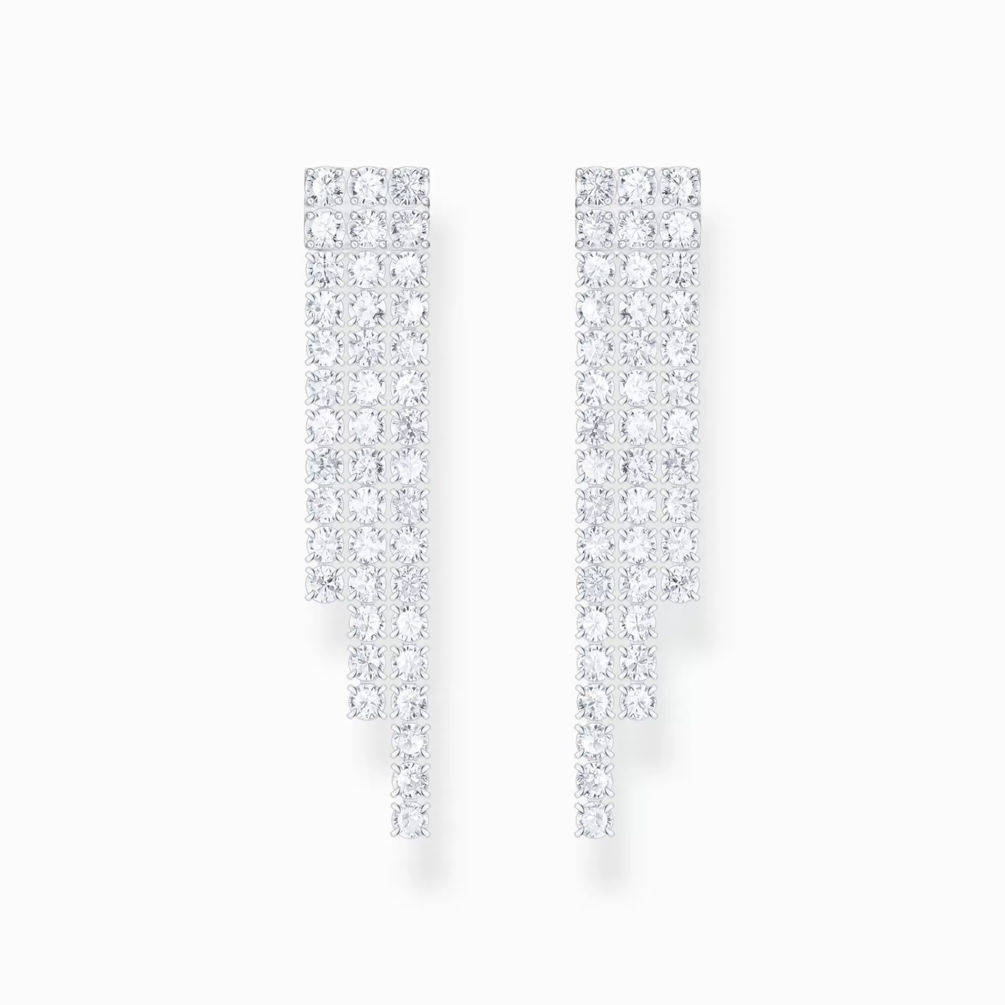 THOMAS SABO Silver earrings in waterfall design with white zirconia-Women Earrings | 925 Silver