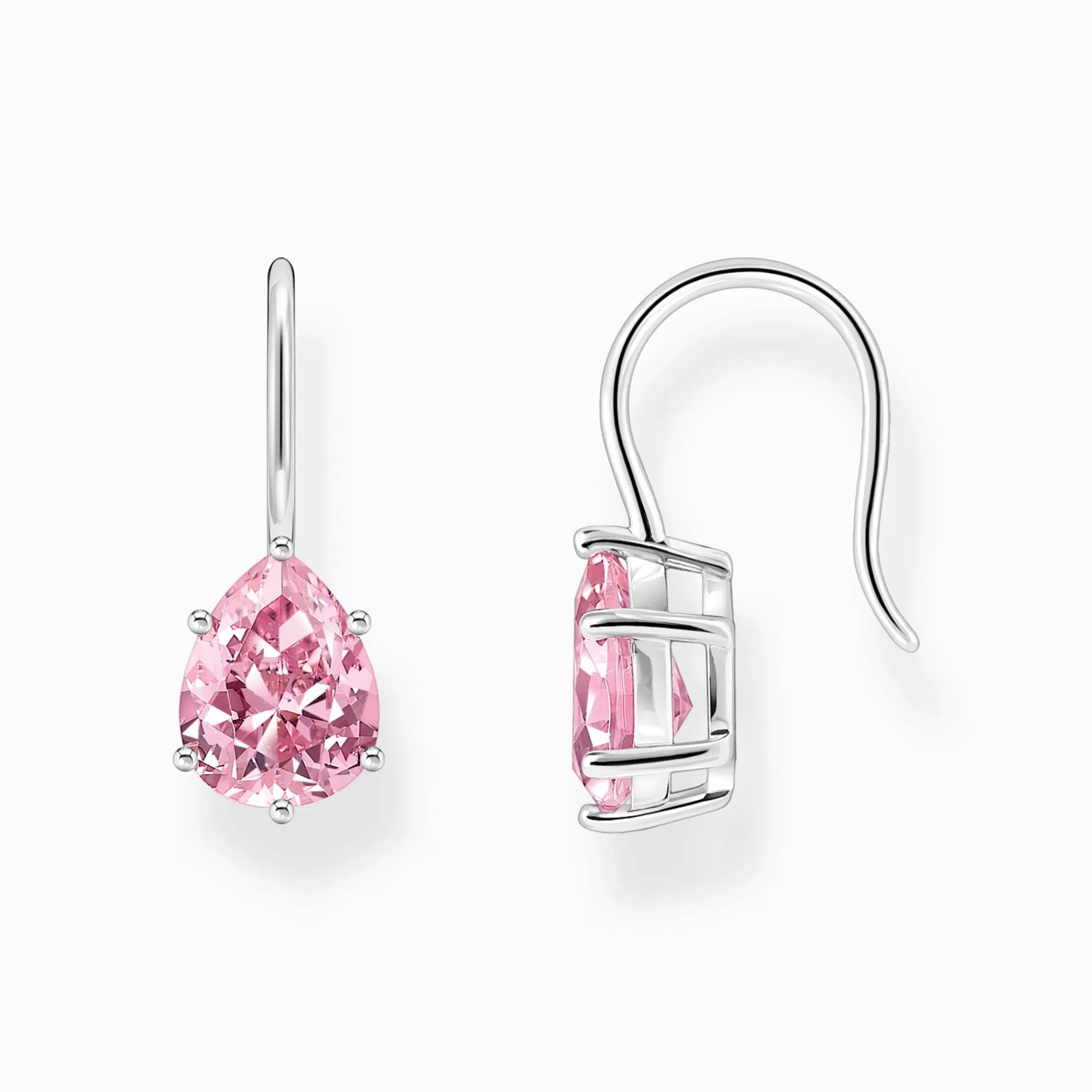 THOMAS SABO Silver earrings with pink drop-shaped zirconia-Women Earrings | 925 Silver