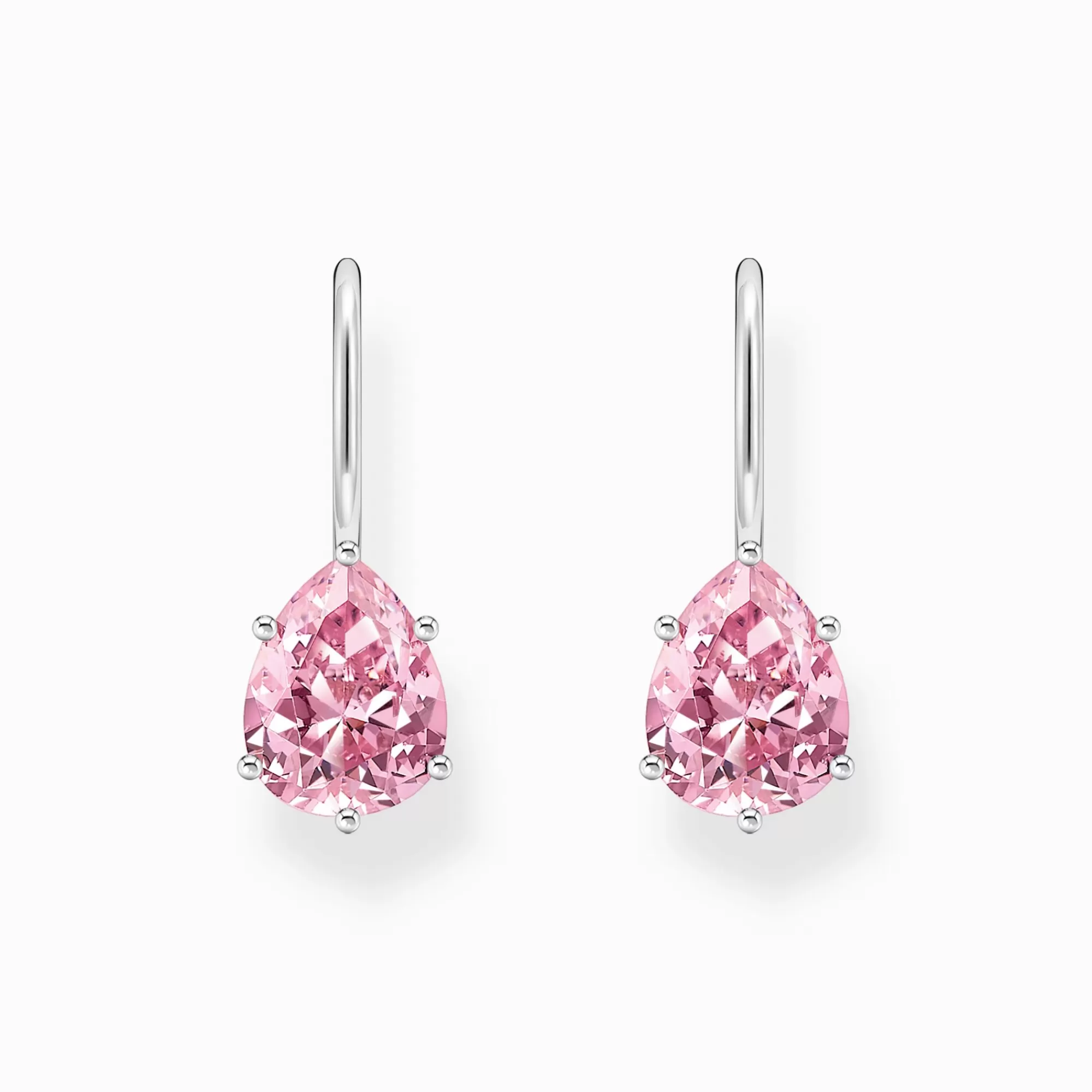 THOMAS SABO Silver earrings with pink drop-shaped zirconia-Women Earrings | 925 Silver