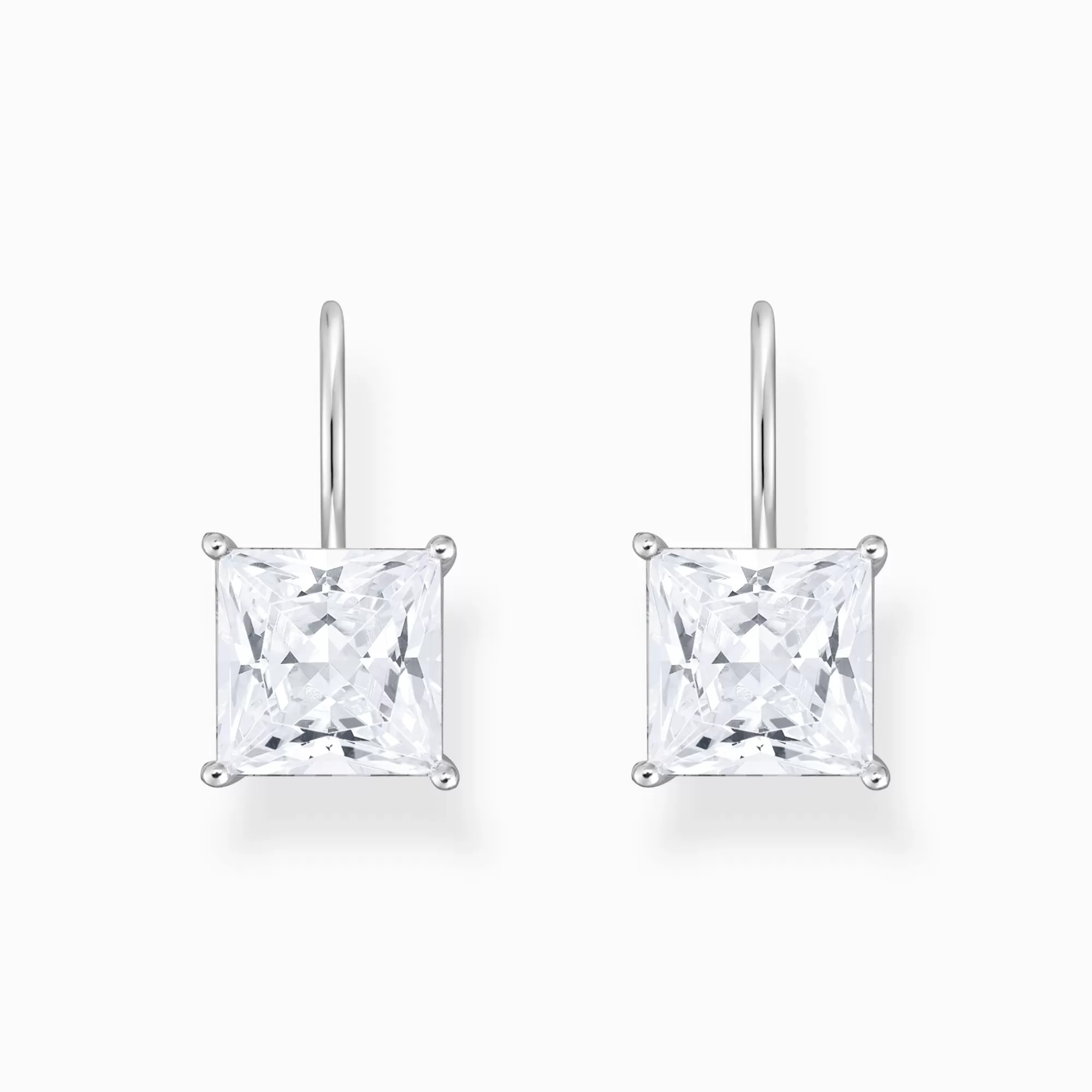 THOMAS SABO Silver earrings with square pendant and white zirconia-Women Earrings | 925 Silver