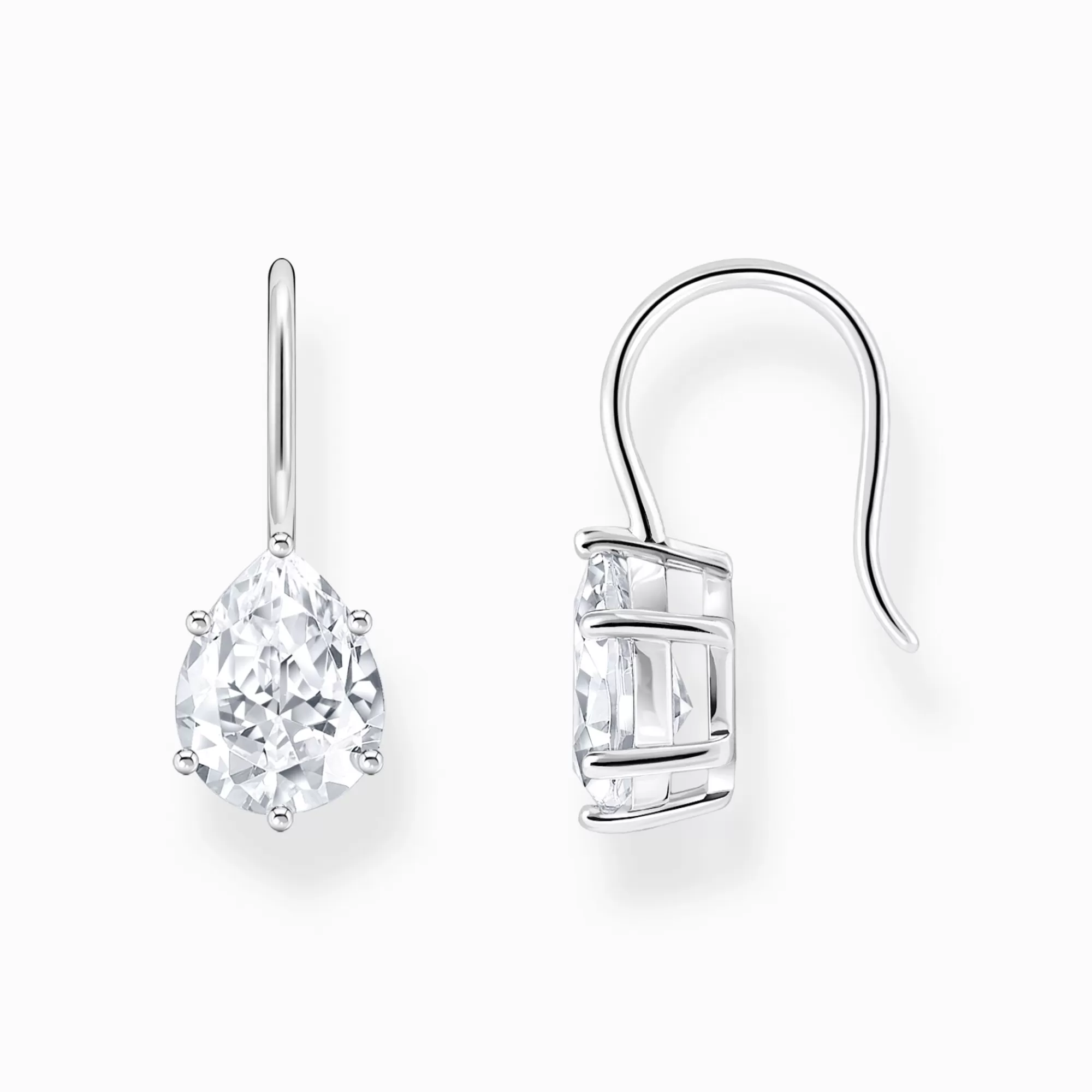 THOMAS SABO Silver earrings with white drop-shaped zirconia-Women Earrings | 925 Silver