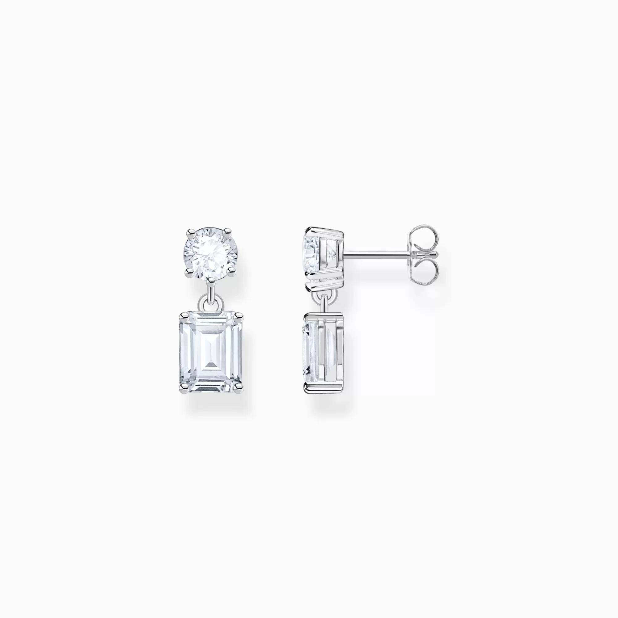 THOMAS SABO Silver earrings with white zirconia in different cuts-Women Earrings