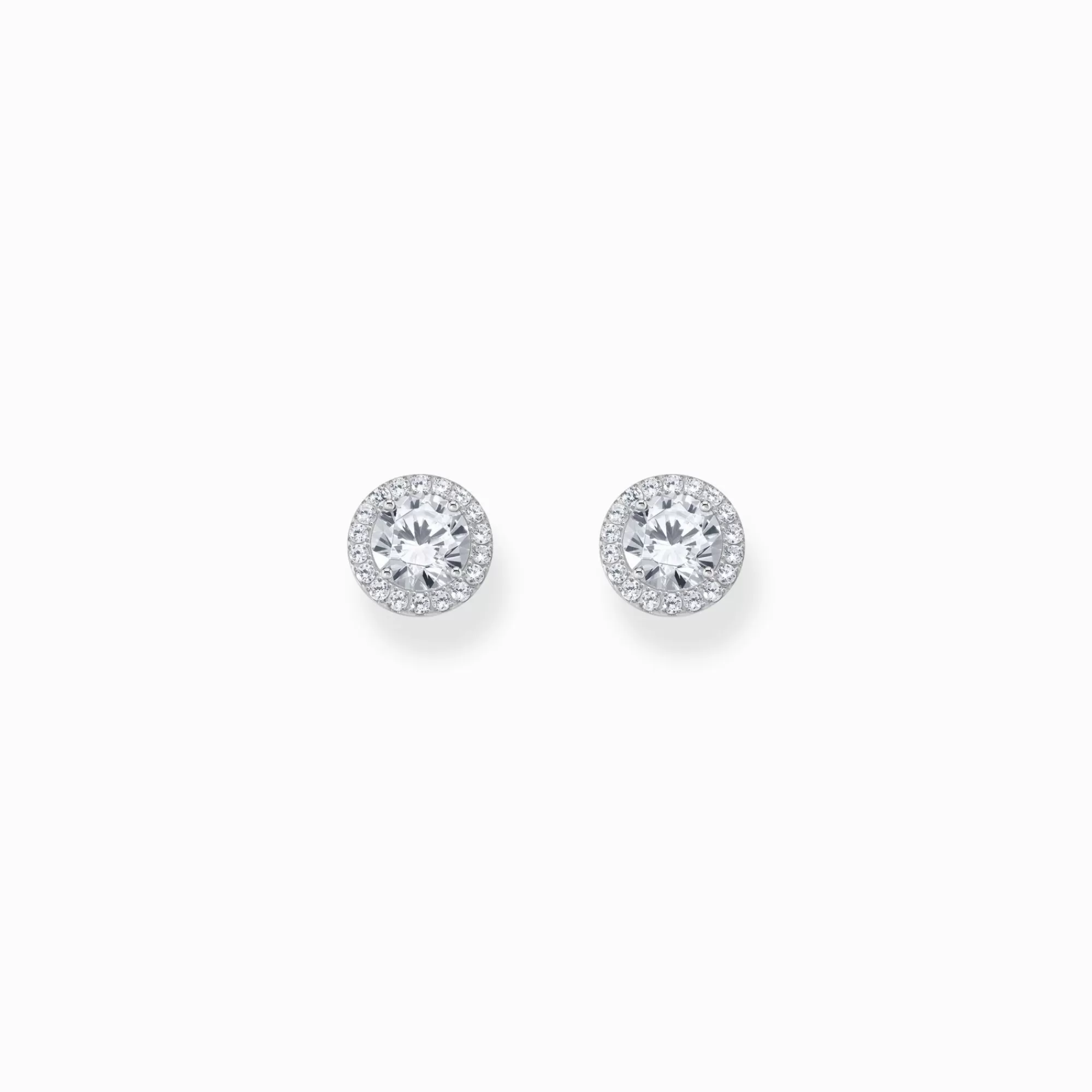 THOMAS SABO Silver halo ear studs with white zirconia in brilliant cut-Women Ear Studs | 925 Silver