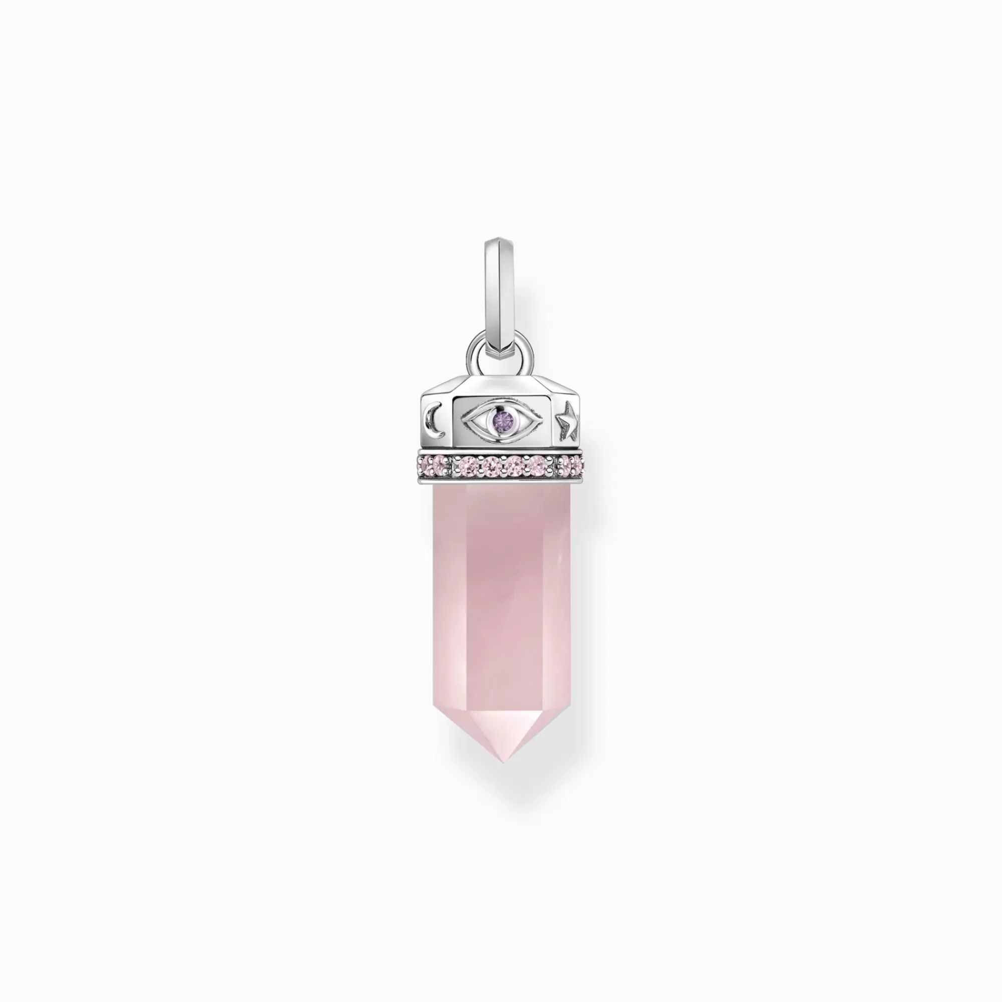 THOMAS SABO Silver hexagonal pendant with rose quartz-Women Pendants | 925 Silver