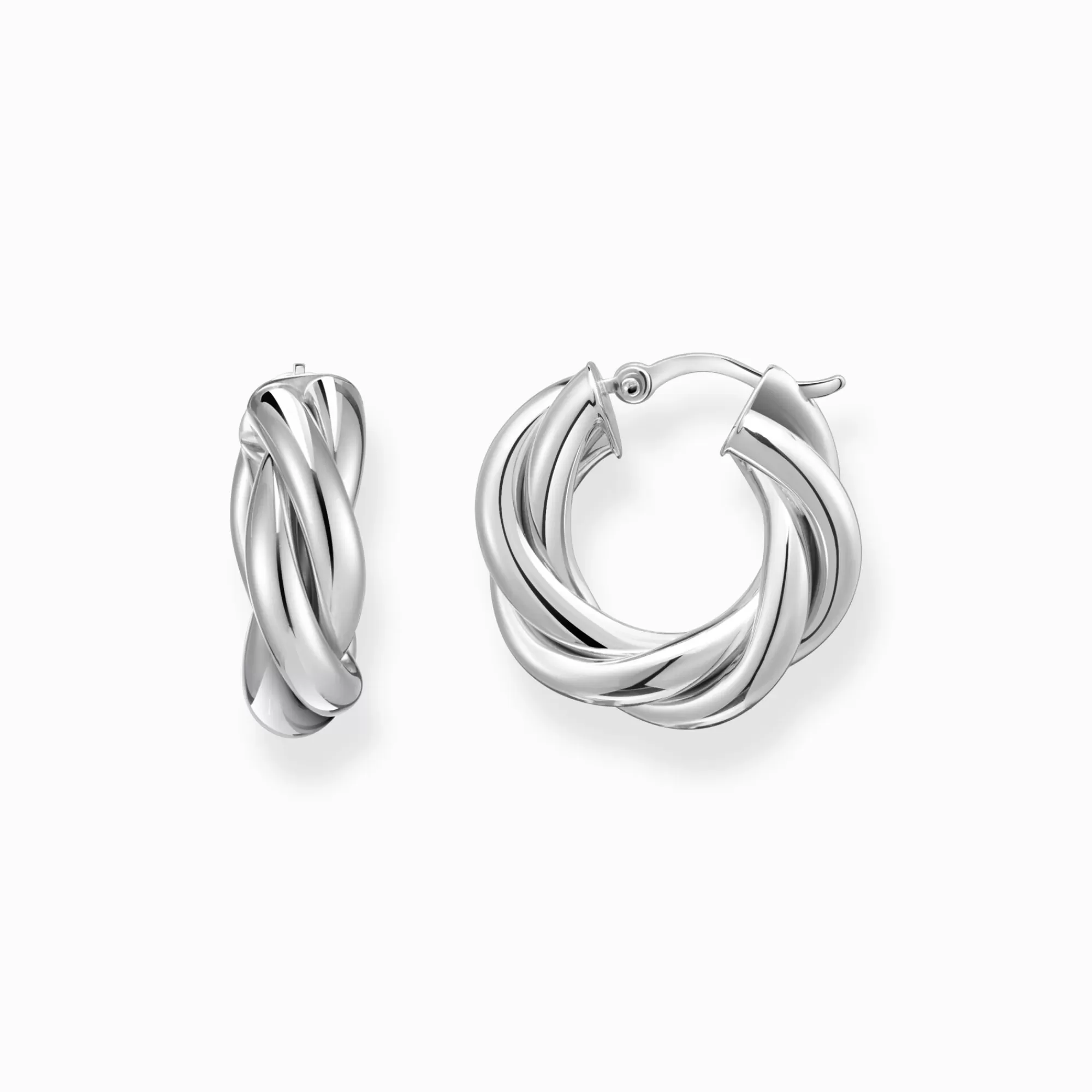 THOMAS SABO Silver hoop earrings in intertwined design-Women Hoop Earrings