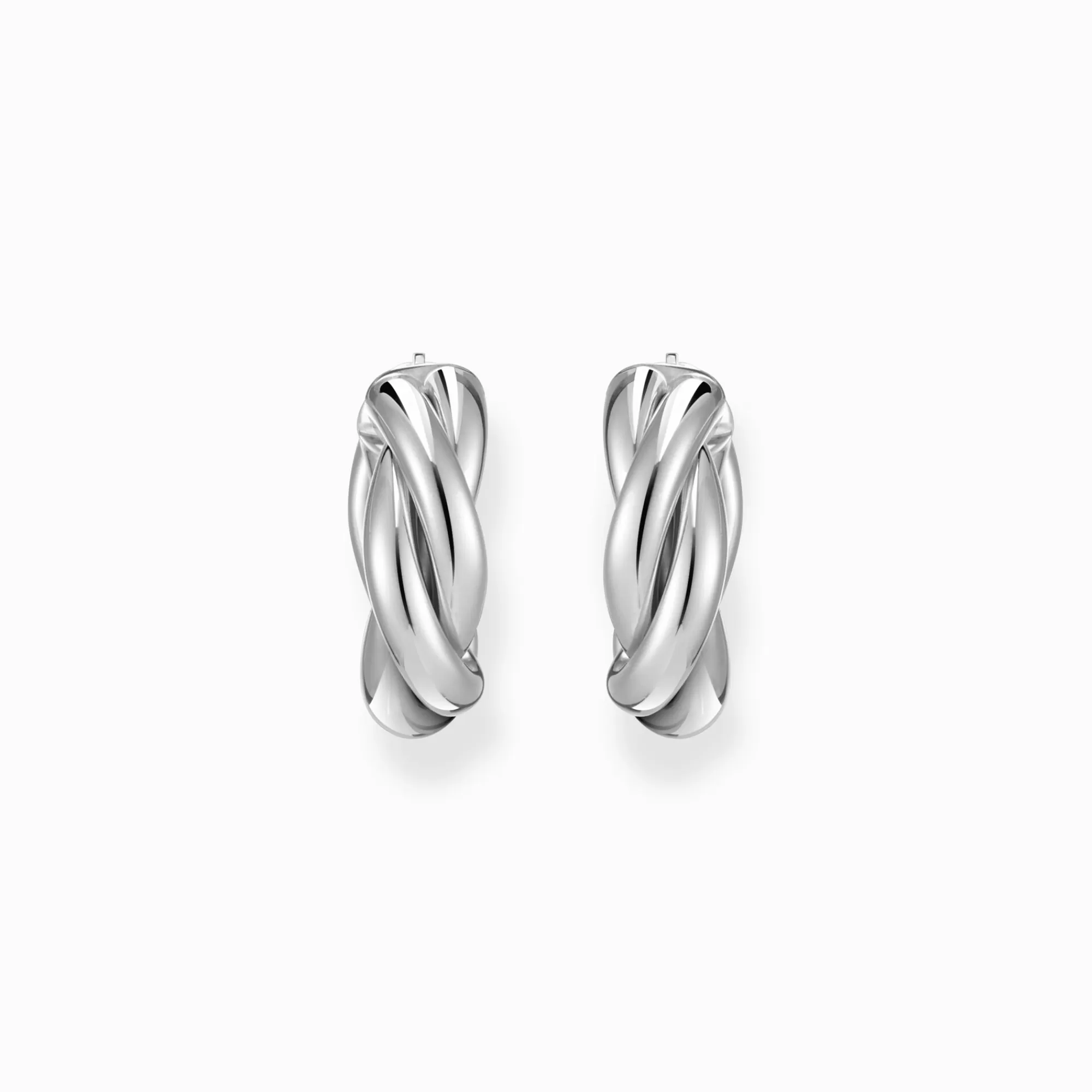 THOMAS SABO Silver hoop earrings in intertwined design-Women Hoop Earrings