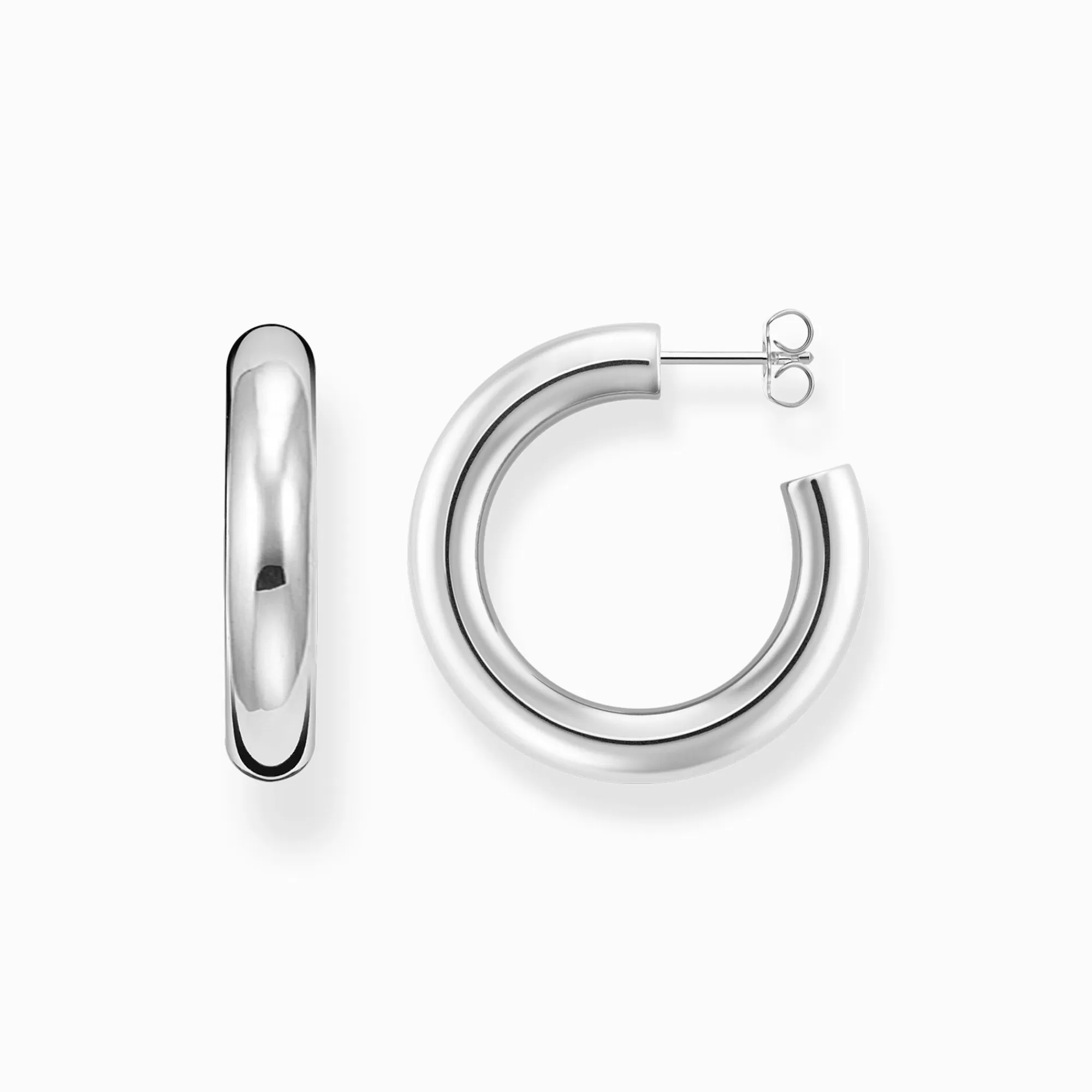 THOMAS SABO Silver medium chunky hoop earrings-Women Hoop Earrings