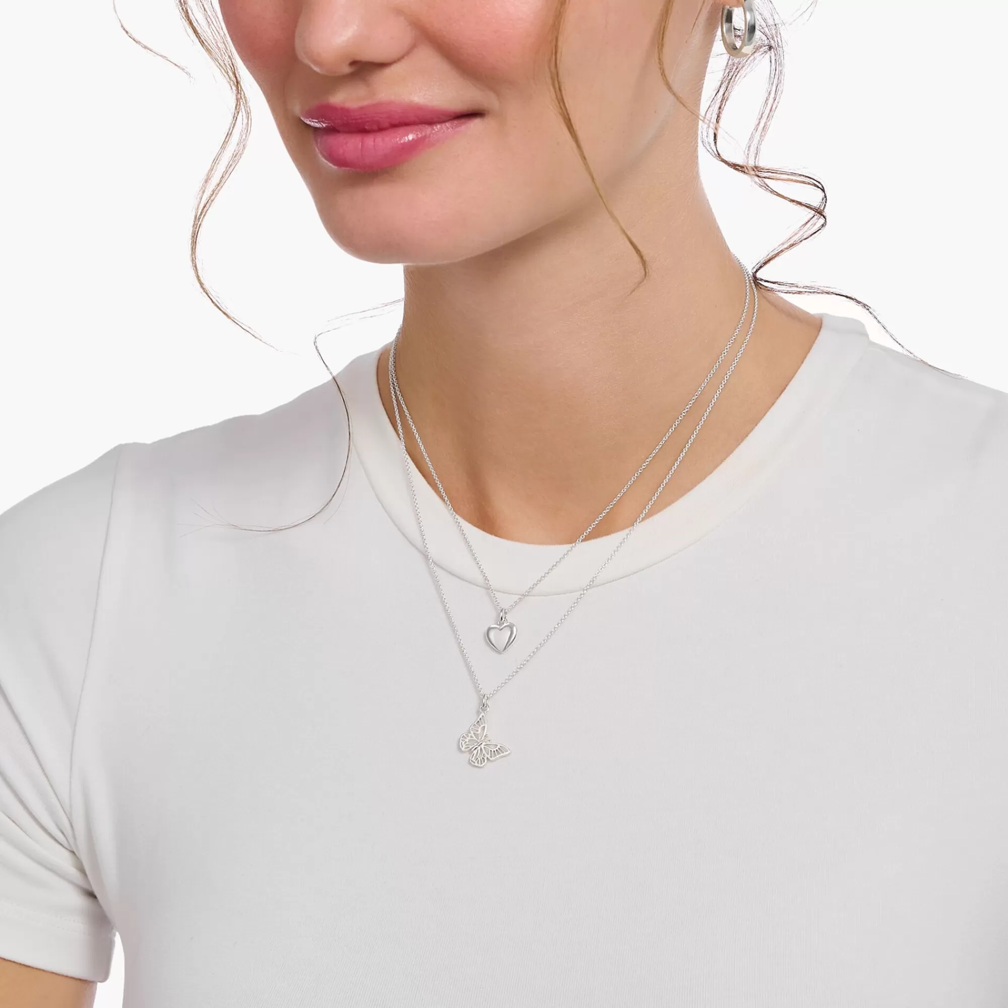 THOMAS SABO Silver necklace with butterfly pendant-Women Necklaces | 925 Silver