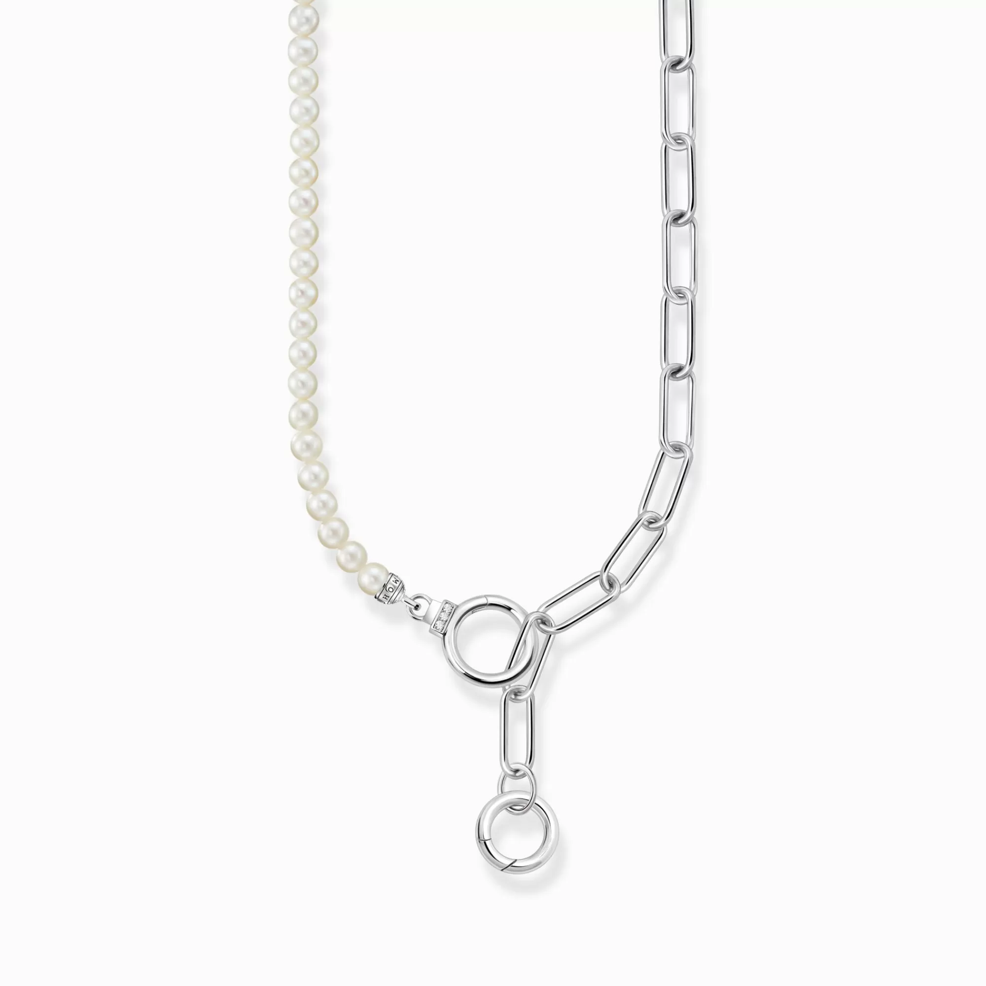 THOMAS SABO Silver necklace with freshwater cultured pearls and zirconia-Women Necklaces