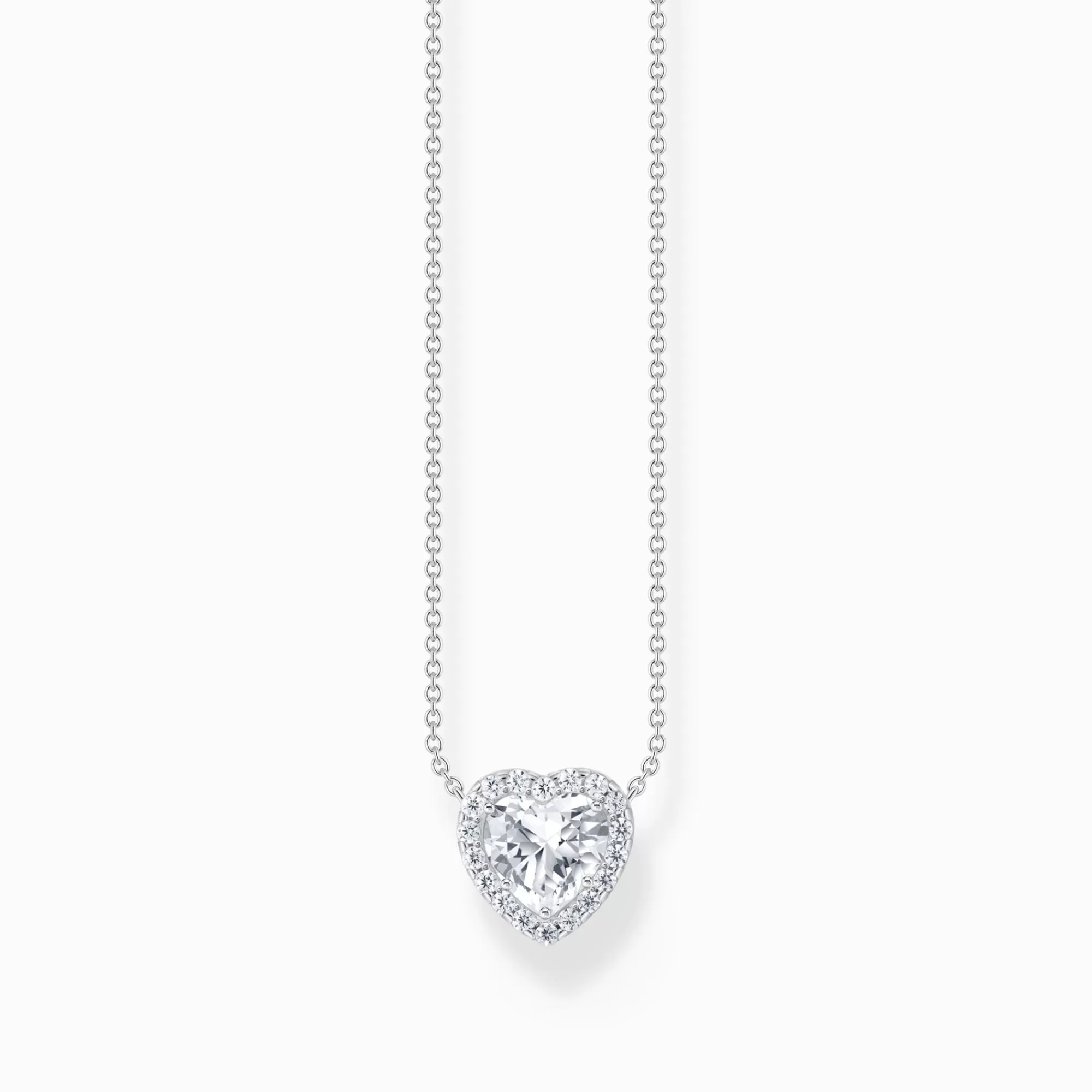 THOMAS SABO Silver necklace with heart-shaped halo pendant-Women Necklaces | 925 Silver