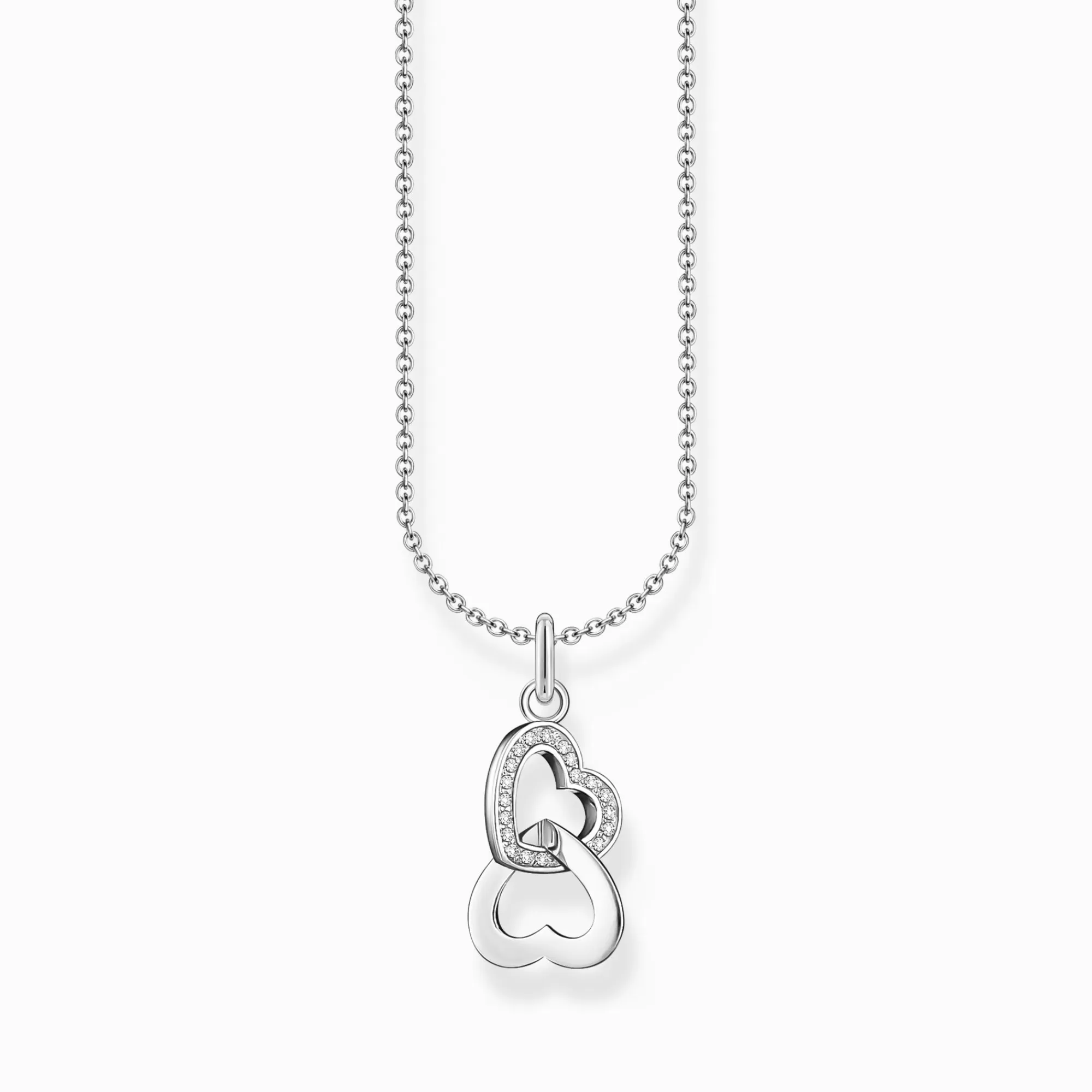 THOMAS SABO Silver necklace with intertwined hearts pendant and zirconia-Women Necklaces | 925 Silver