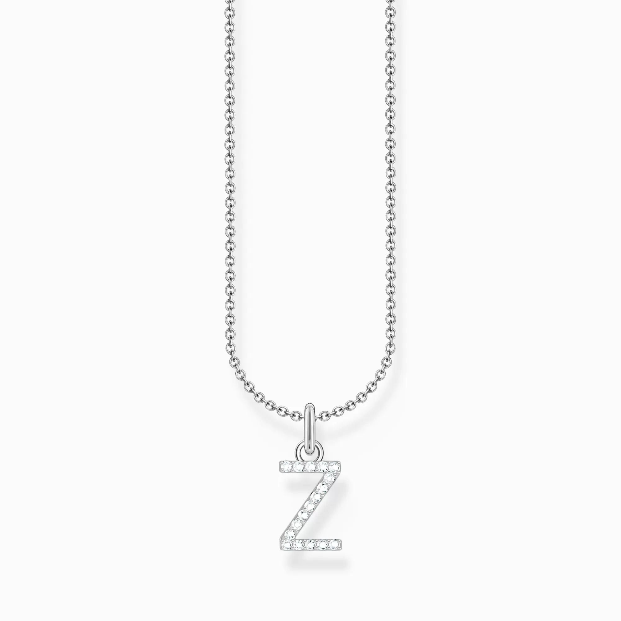 THOMAS SABO Silver necklace with letter pendant Z and white zirconia-Women Necklaces