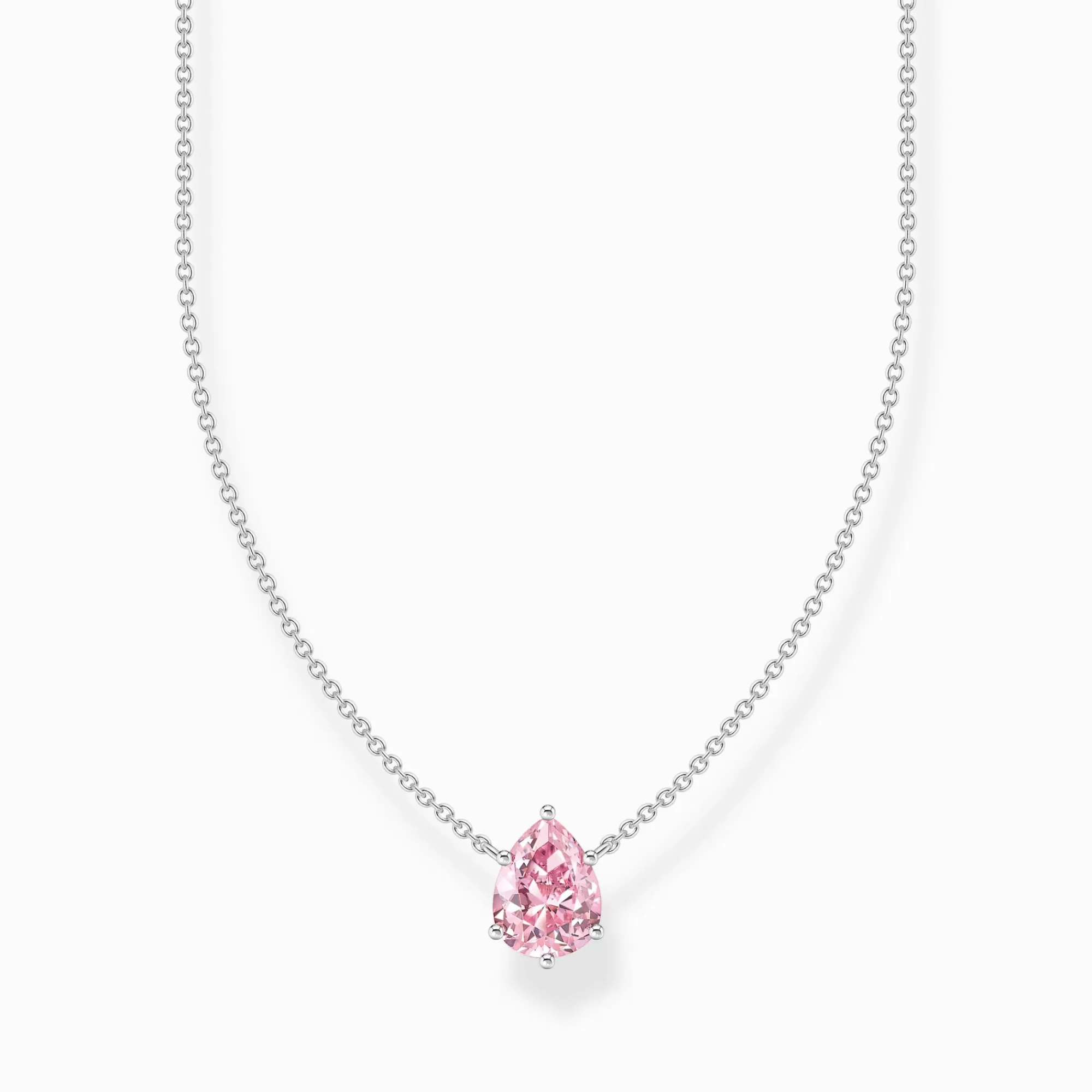 THOMAS SABO Silver necklace with pink drop-shaped pendant-Women Necklaces | 925 Silver