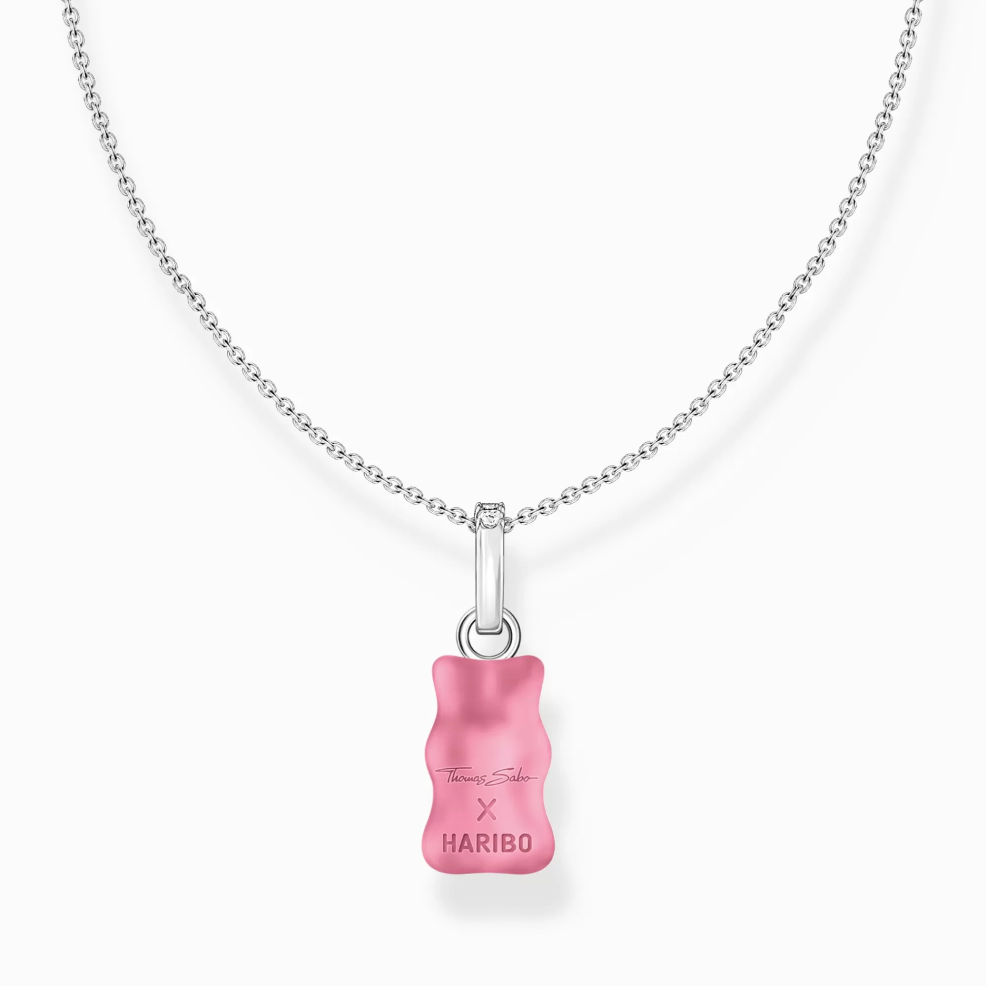 THOMAS SABO Silver necklace with pink Goldbears pendant and zirconia-Women Necklaces | 925 Silver