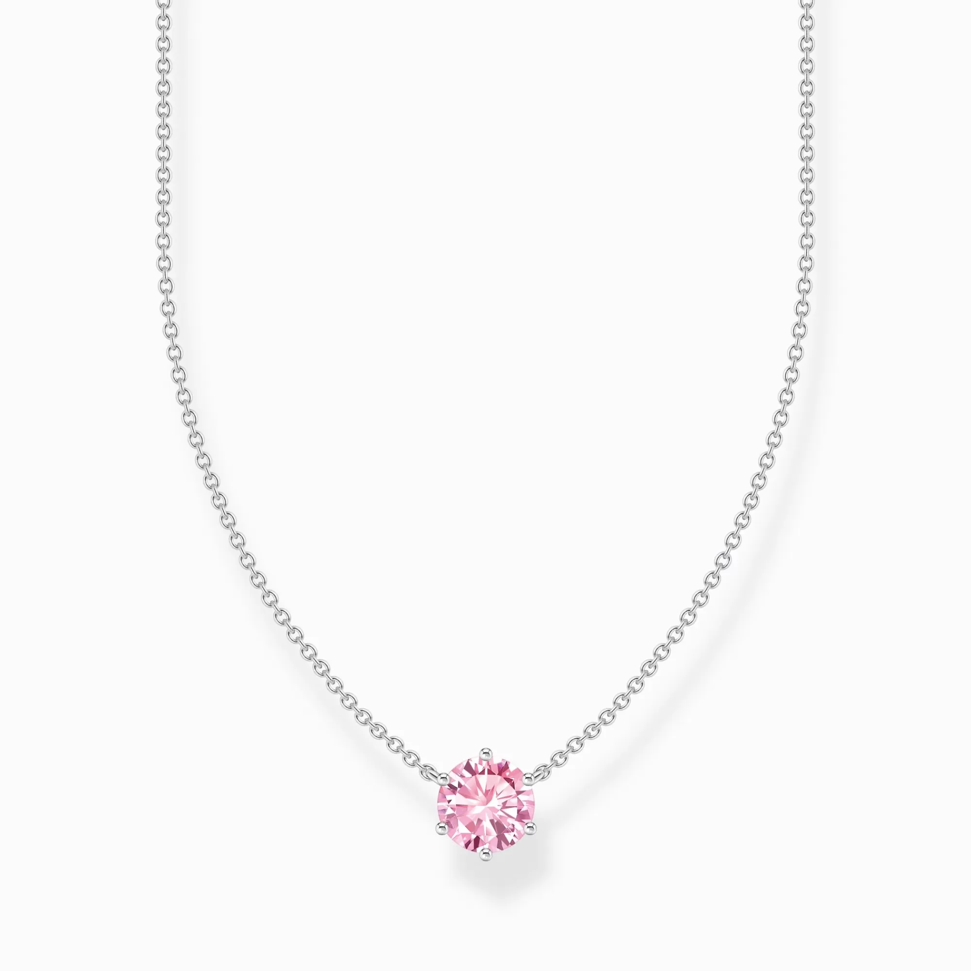 THOMAS SABO silver necklace with pink zirconia pendant-Women Necklaces | 925 Silver