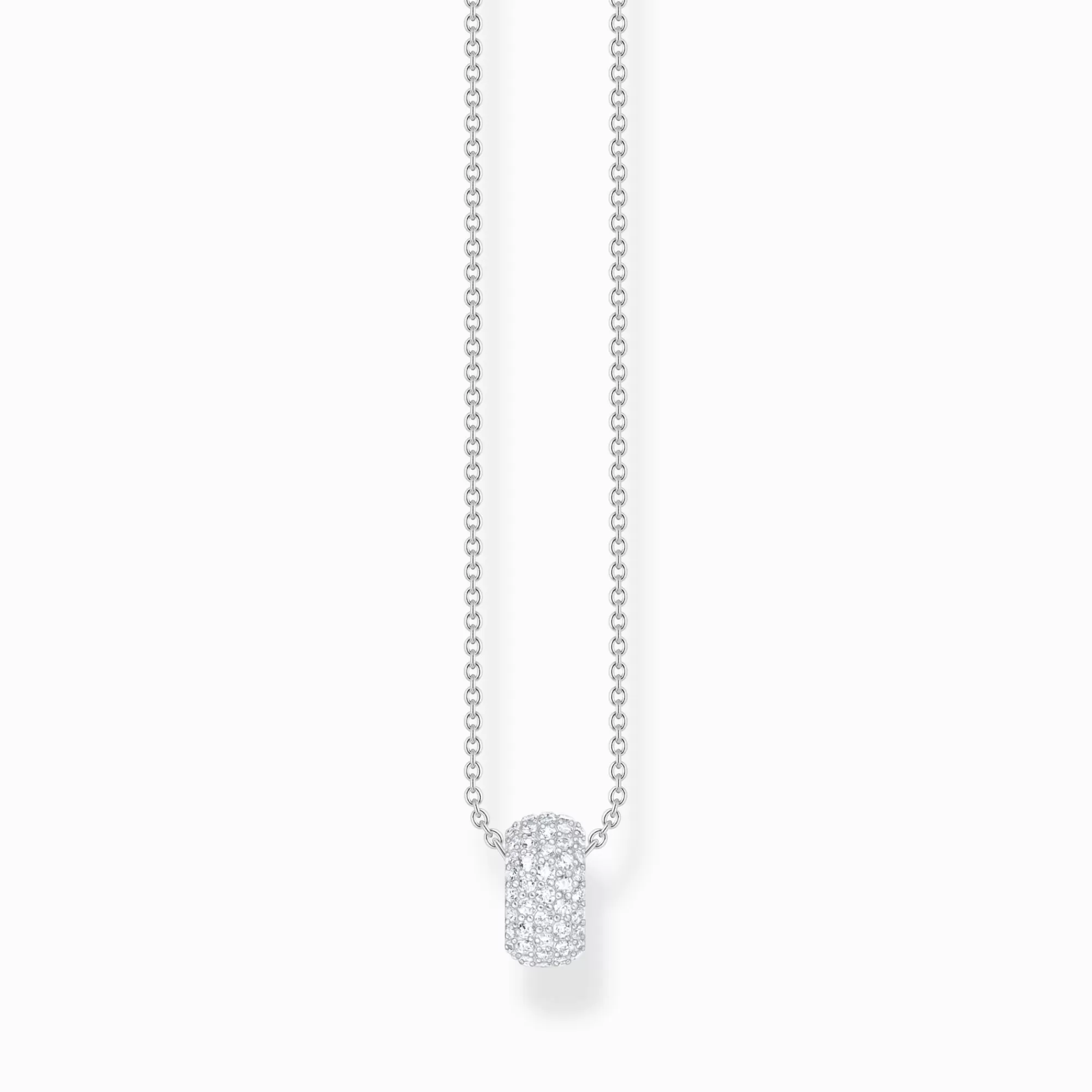 THOMAS SABO Silver necklace with ring pendant and white zirconia-Women Necklaces | 925 Silver