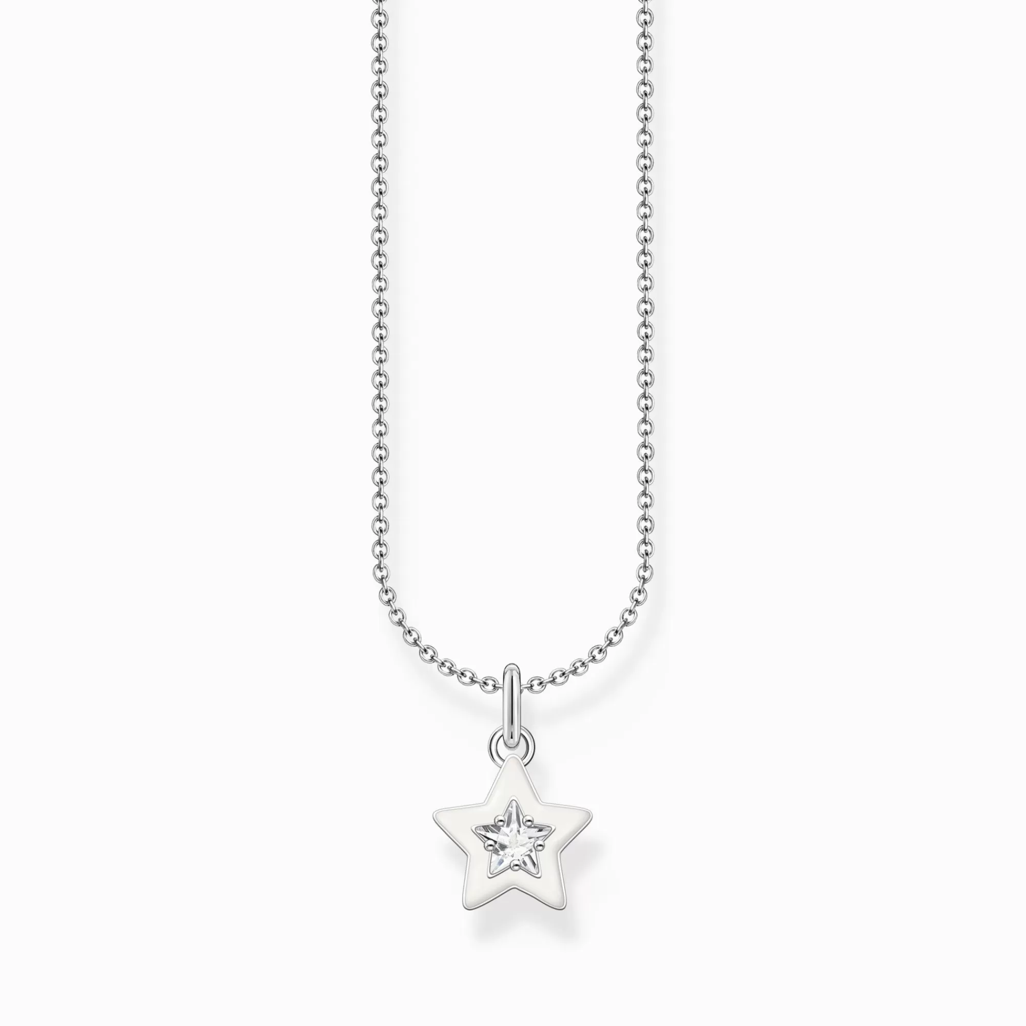 THOMAS SABO Silver necklace with star pendant and white zirconia-Women Necklaces