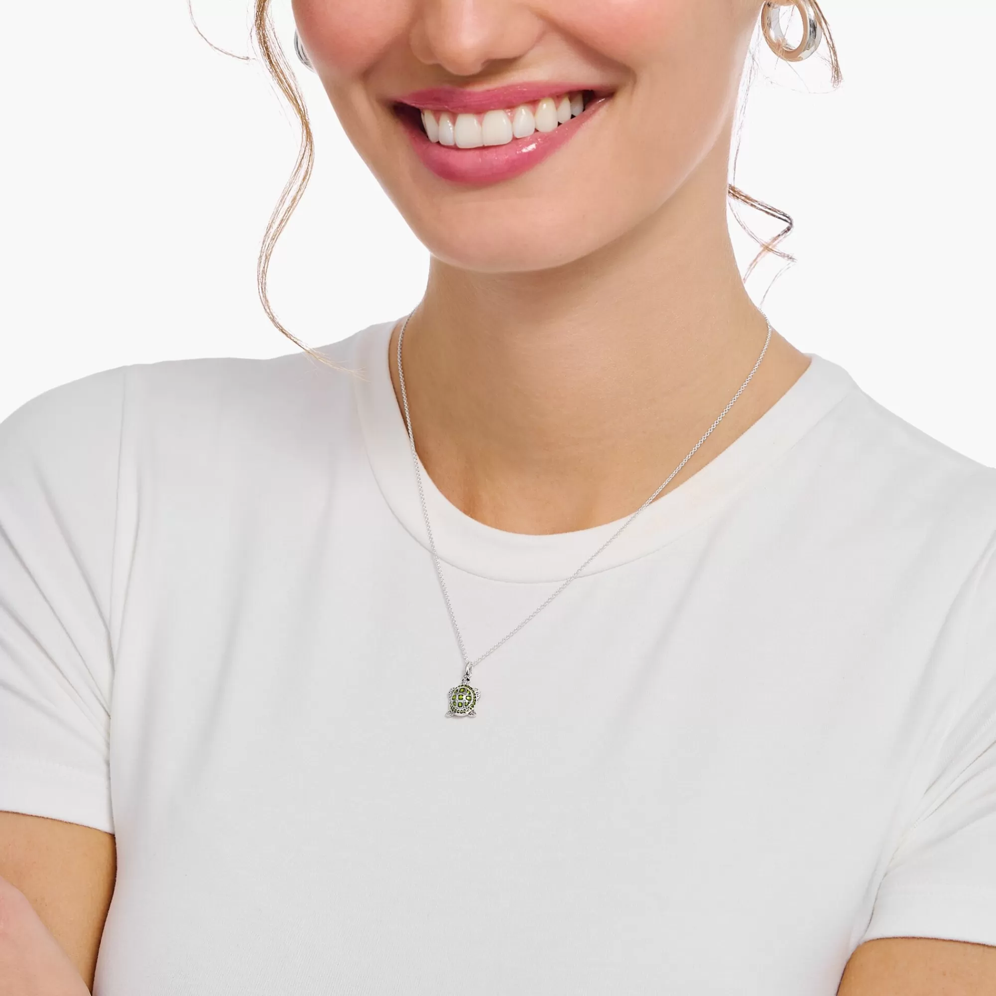 THOMAS SABO Silver necklace with turtle pendant with cold enamel-Women Necklaces | 925 Silver