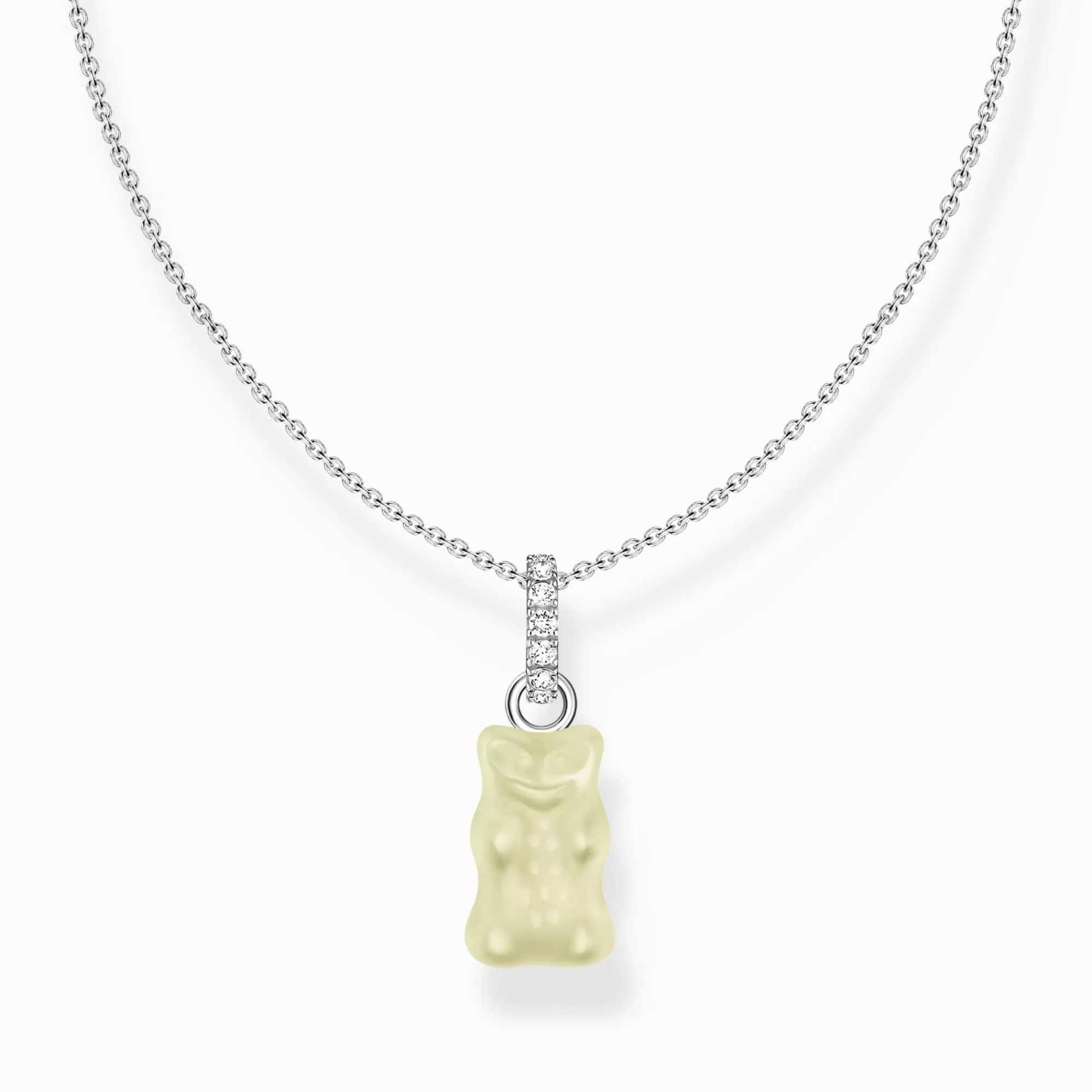 THOMAS SABO Silver necklace with white goldbears pendant and zirconia-Women Necklaces | 925 Silver