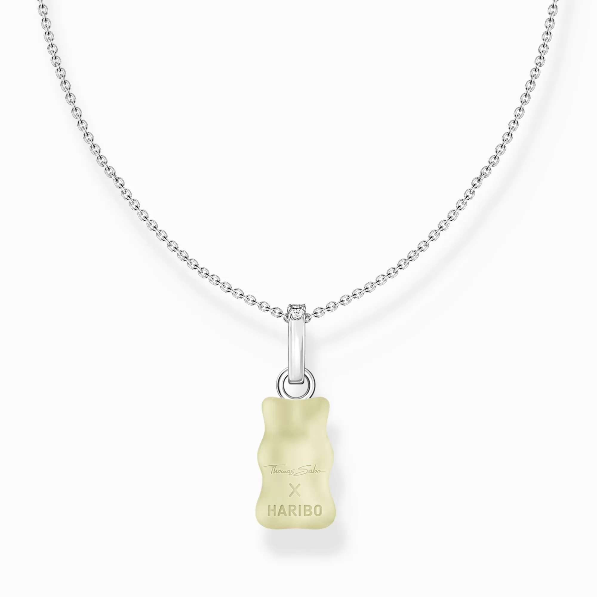 THOMAS SABO Silver necklace with white goldbears pendant and zirconia-Women Necklaces | 925 Silver