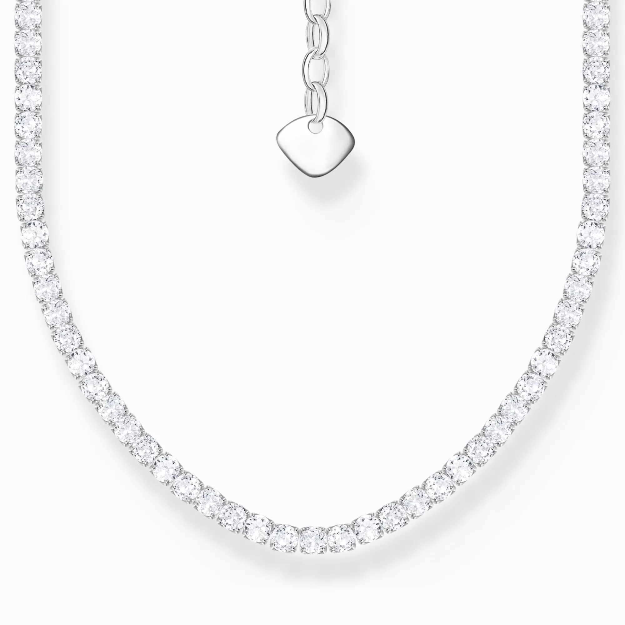 THOMAS SABO Silver necklace with white stones-Women Necklaces