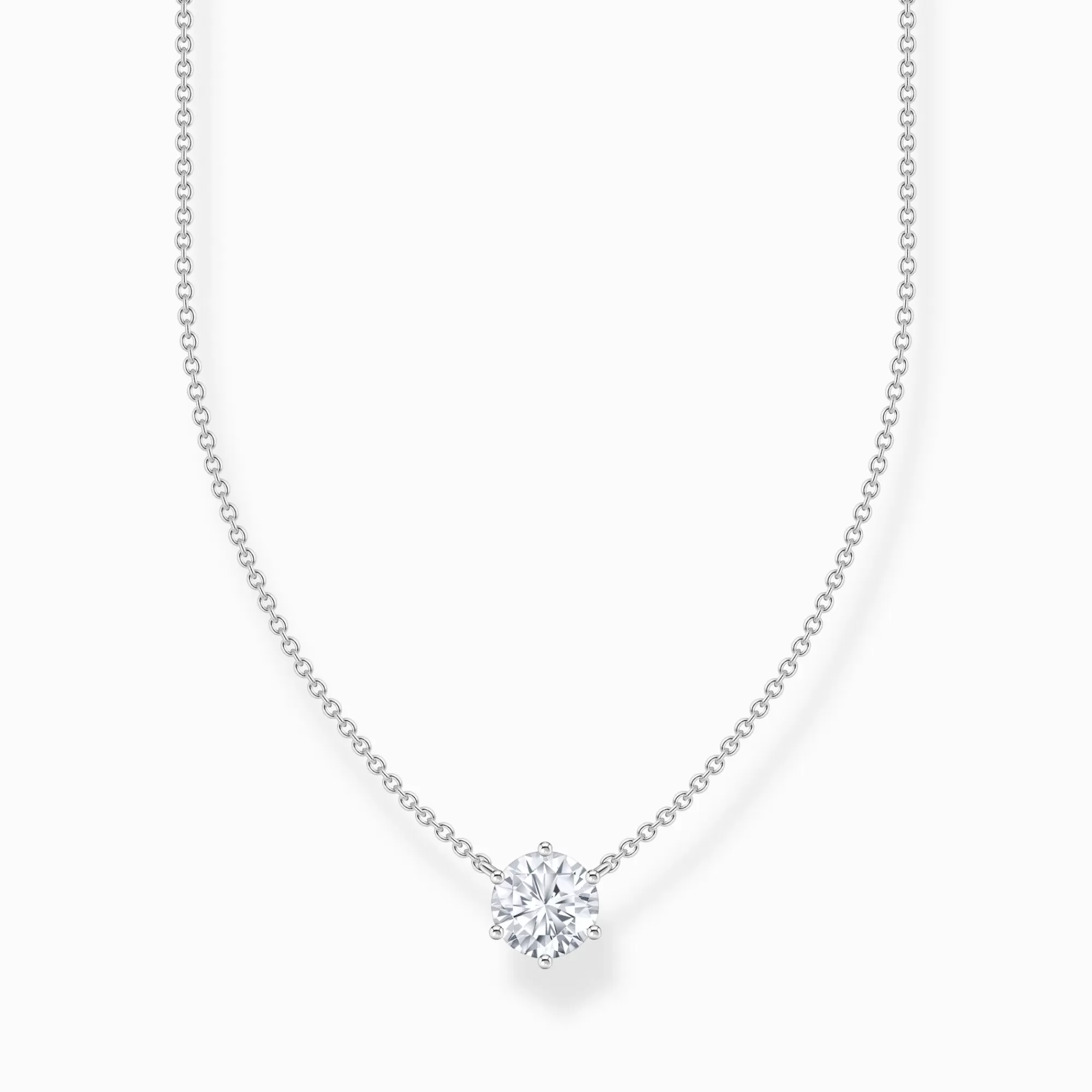 THOMAS SABO Silver necklace with white zirconia pendant-Women Necklaces | 925 Silver