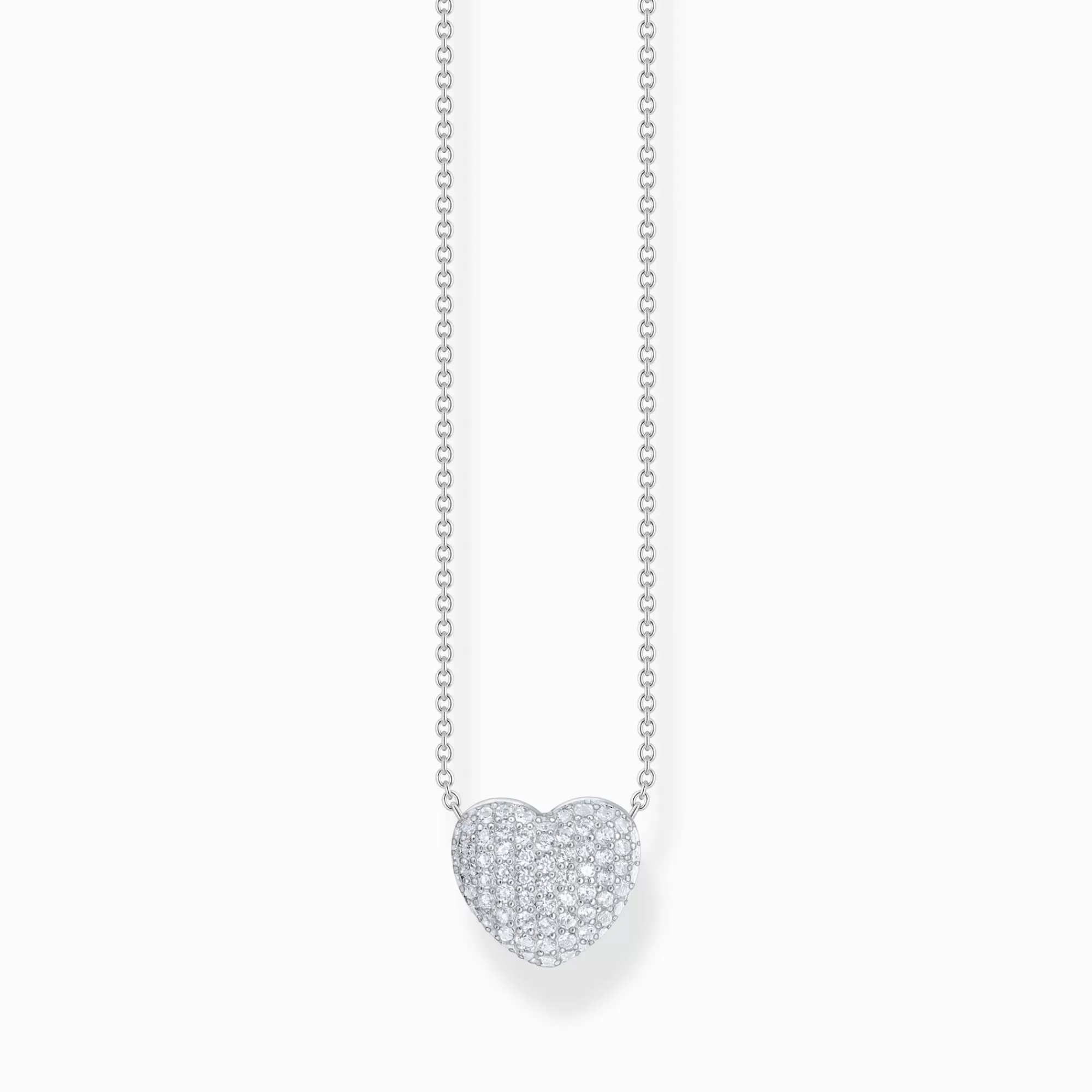 THOMAS SABO Silver neklace with heart pendant and white zirconia-Women Necklaces | 925 Silver