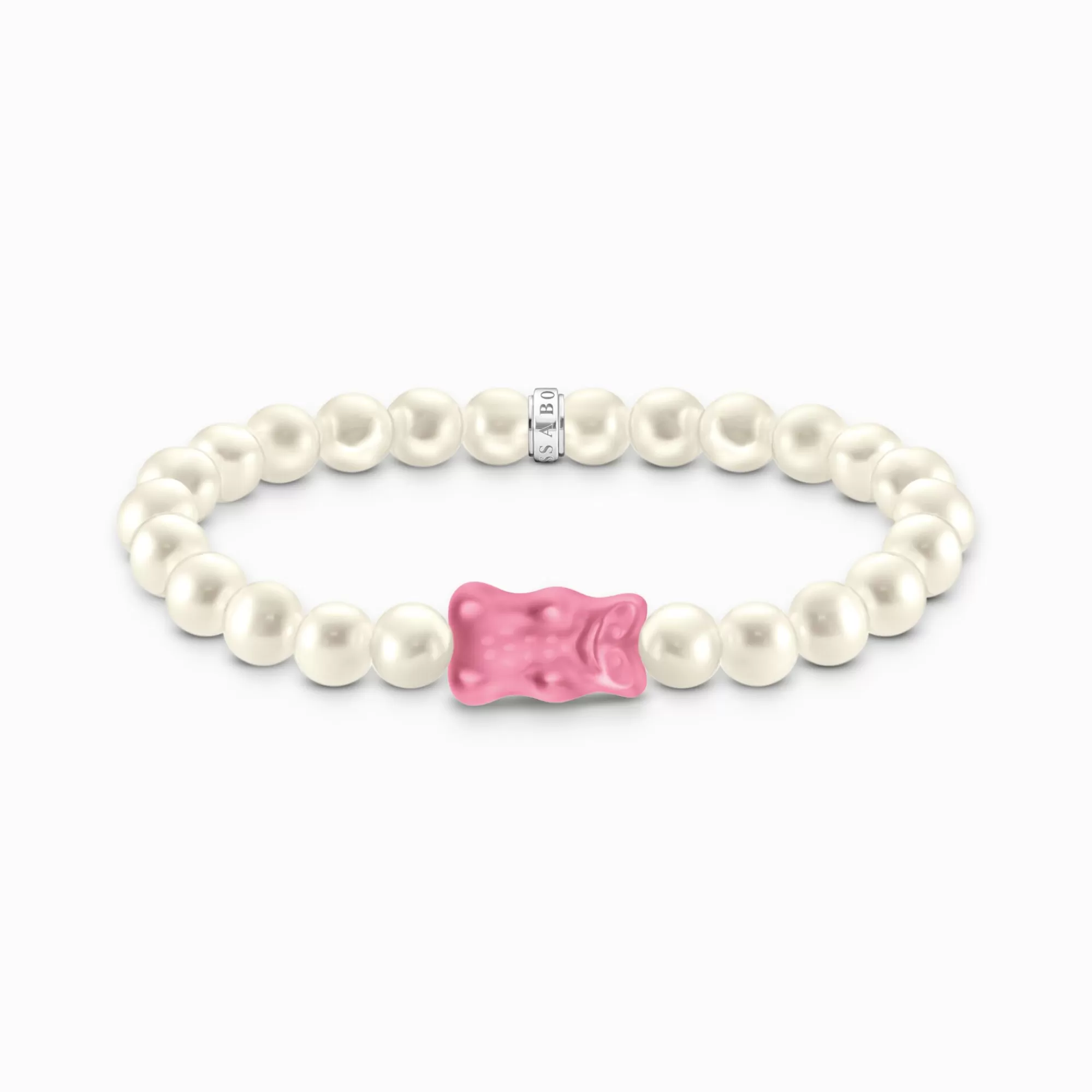 THOMAS SABO Silver pearl bracelet with pink Goldbears-Women Bracelets | Pink