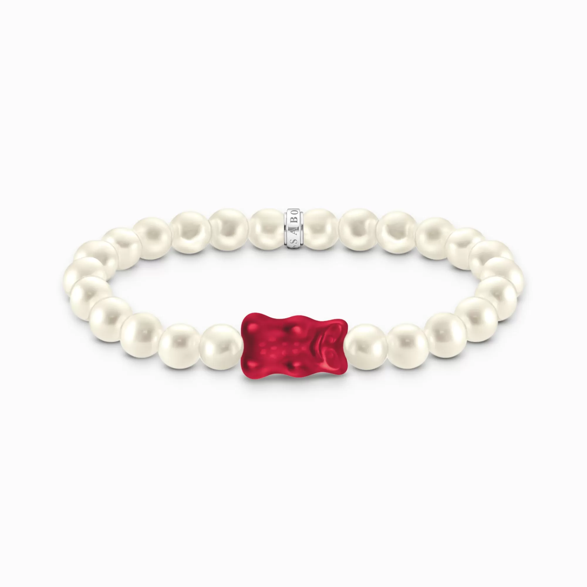 THOMAS SABO Silver pearl bracelet with red goldbears-Women Bracelets | 925 Silver