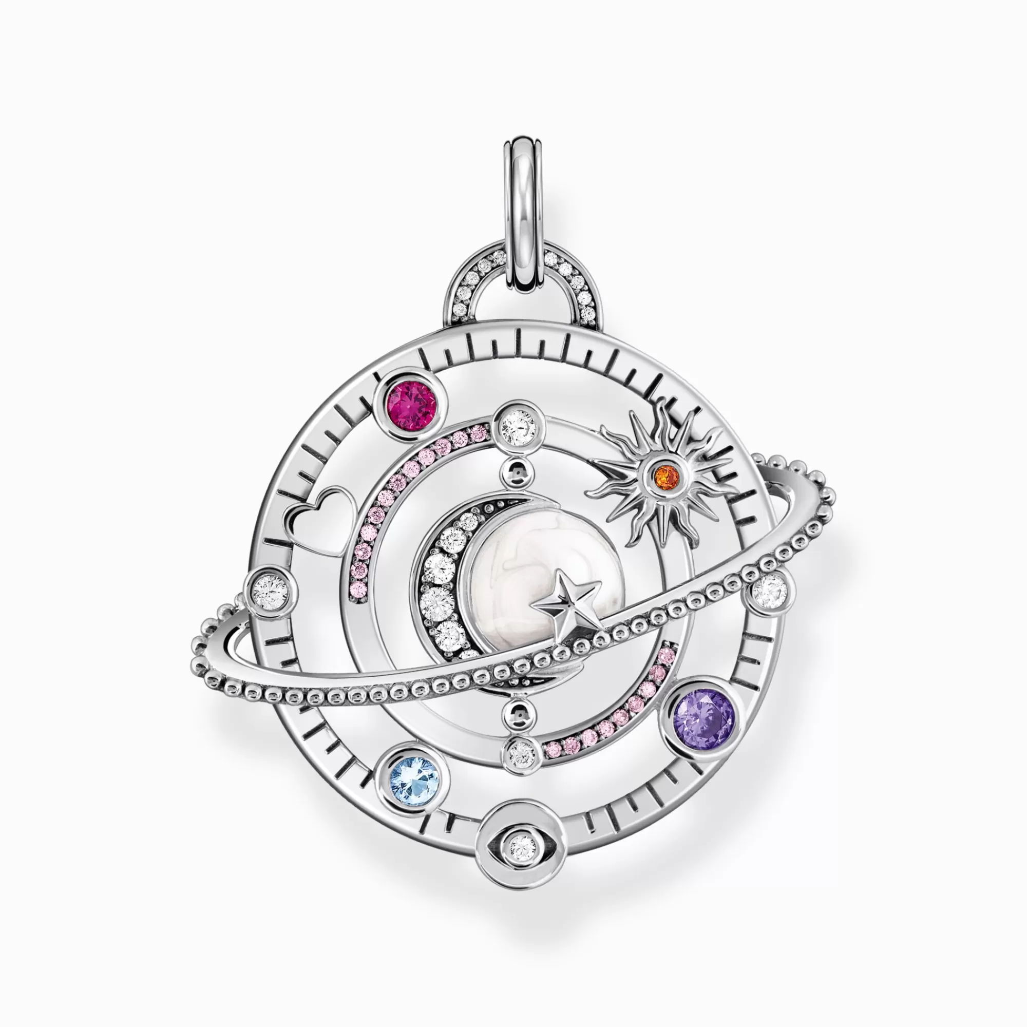 THOMAS SABO Silver pendant in cosmic design with colourful stones-Women Pendants | 925 Silver