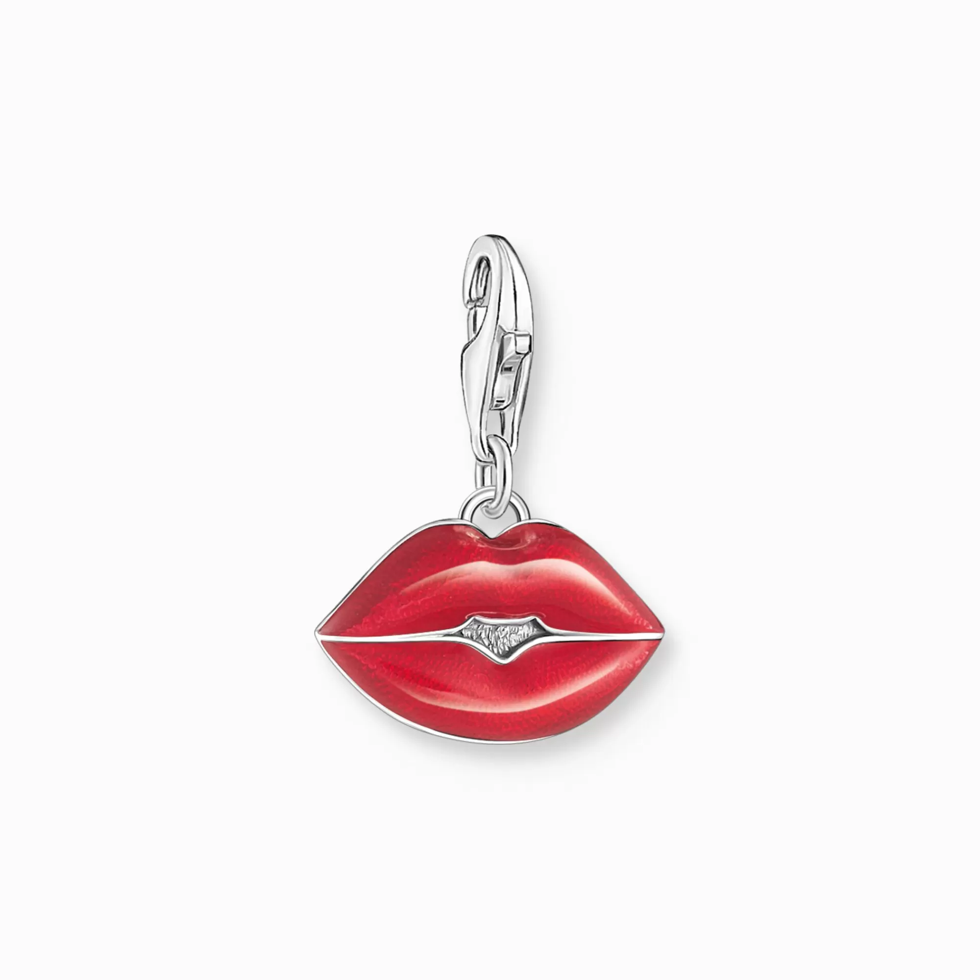 THOMAS SABO Silver pendant in shape of red kissable lips-Women Charms | Charms