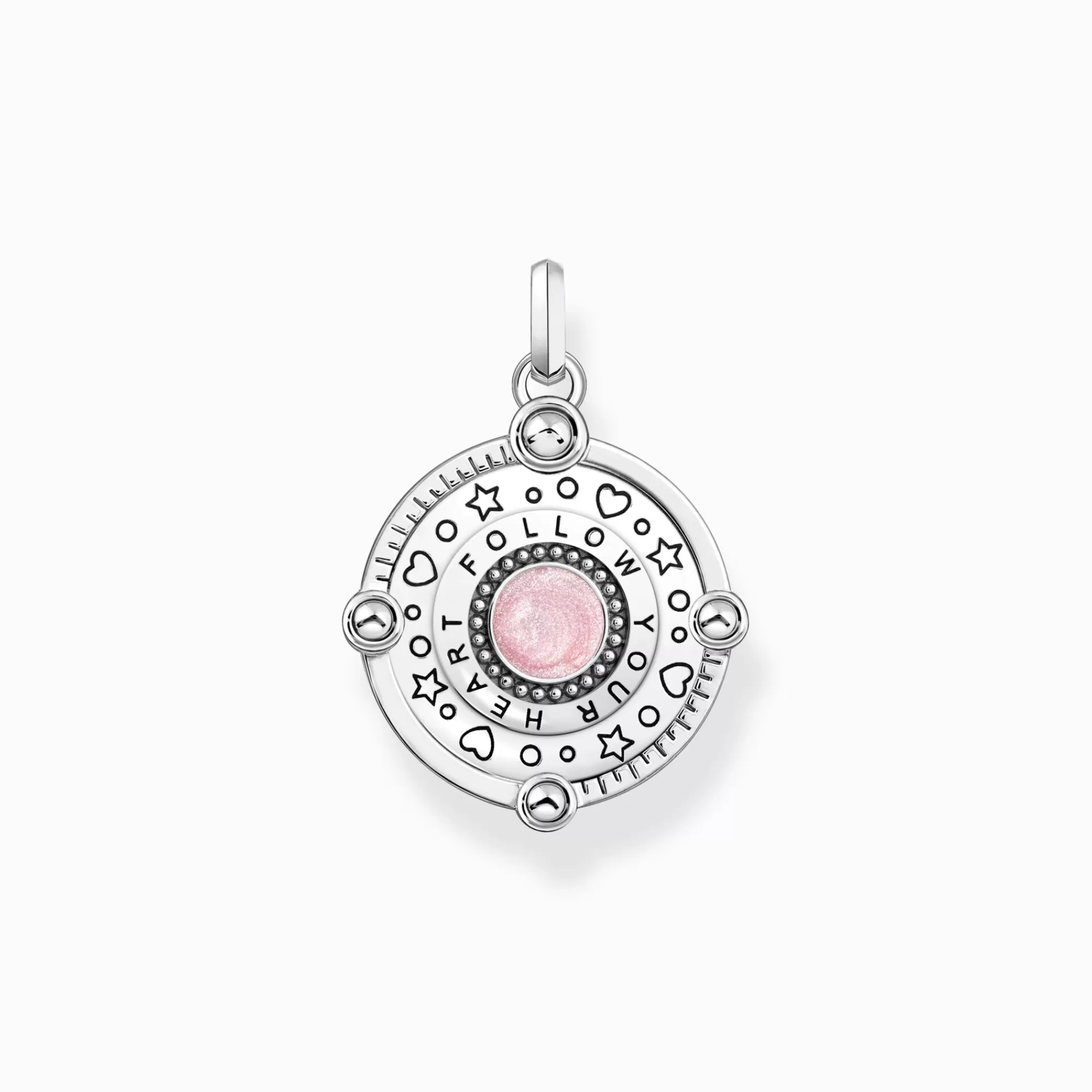 THOMAS SABO Silver pendant with pinkish cold enamel and cosmic details-Women Pendants