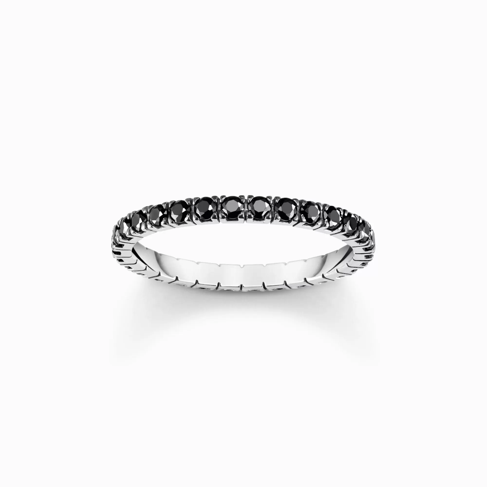 THOMAS SABO Silver ring in delicate design with black zirconia-Women Rings | 925 Silver