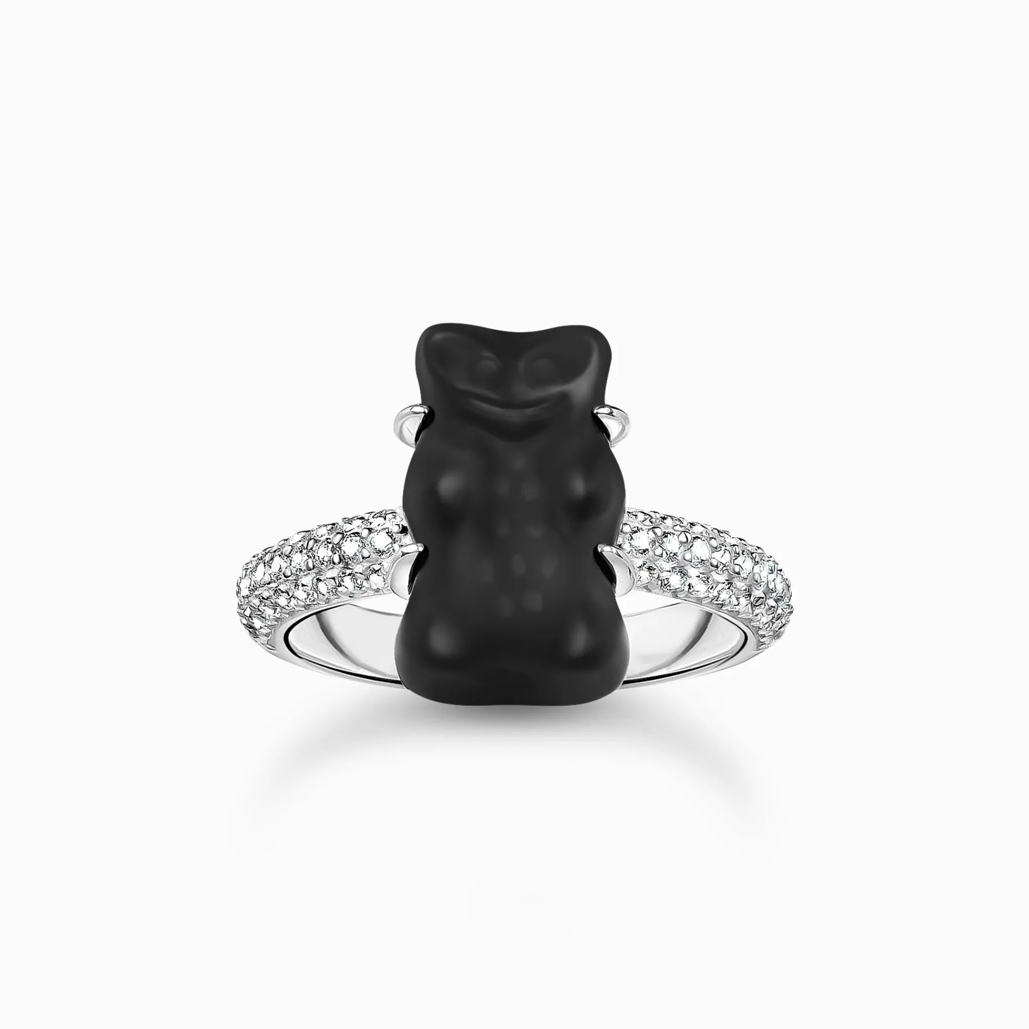 THOMAS SABO Silver ring with black Goldbear and zirconia-Women Rings | Black