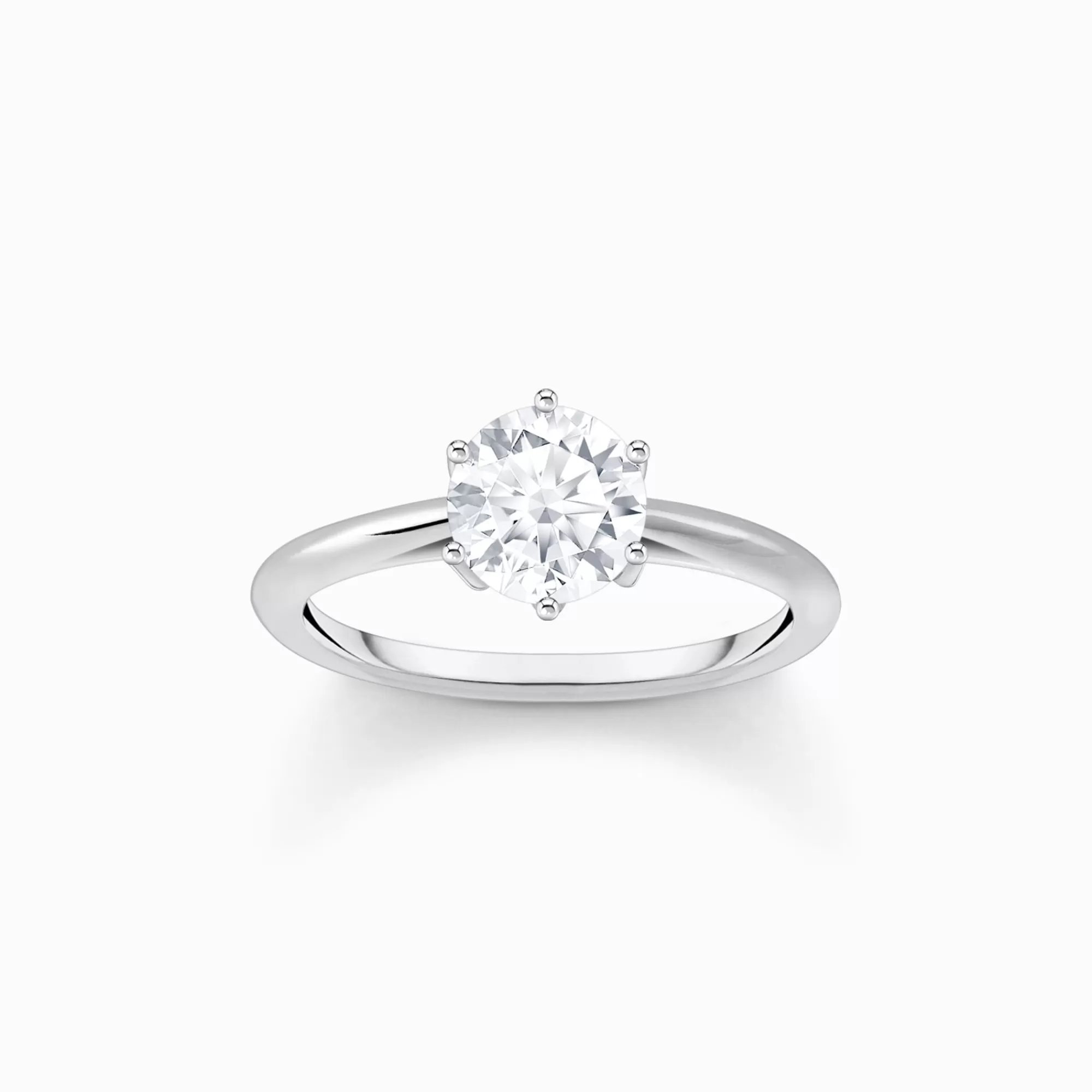 THOMAS SABO Silver ring with white zirconia in brilliant cut-Women Rings